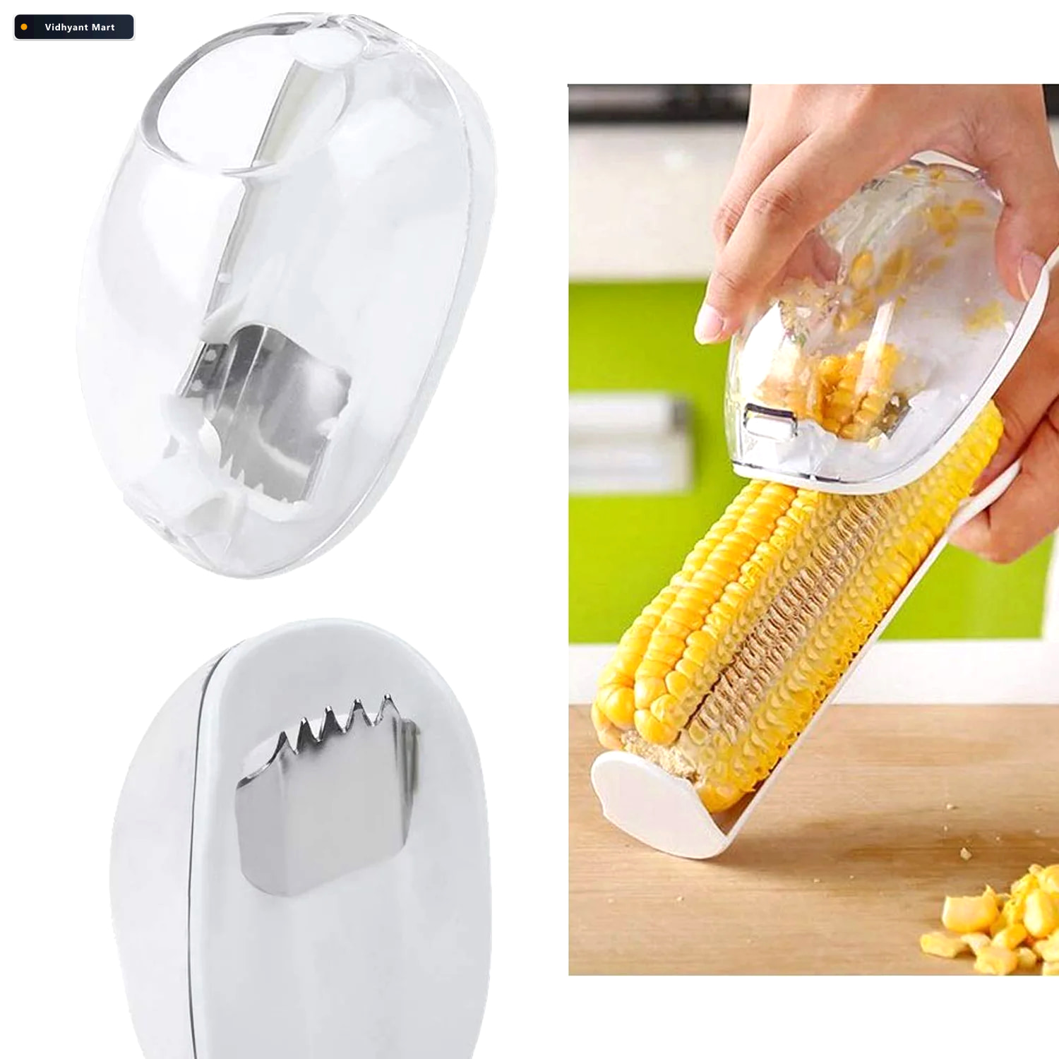 Vidhyant Mart Corn Kernel Stripper Steel Blade Easy Peeling Tool 4