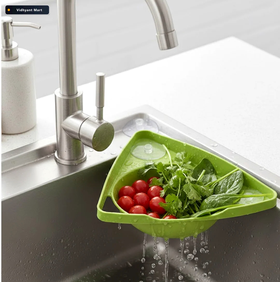 Vidhyant Mart Corner Sink Strainer Kitchen Waste Sponge Holder S 5
