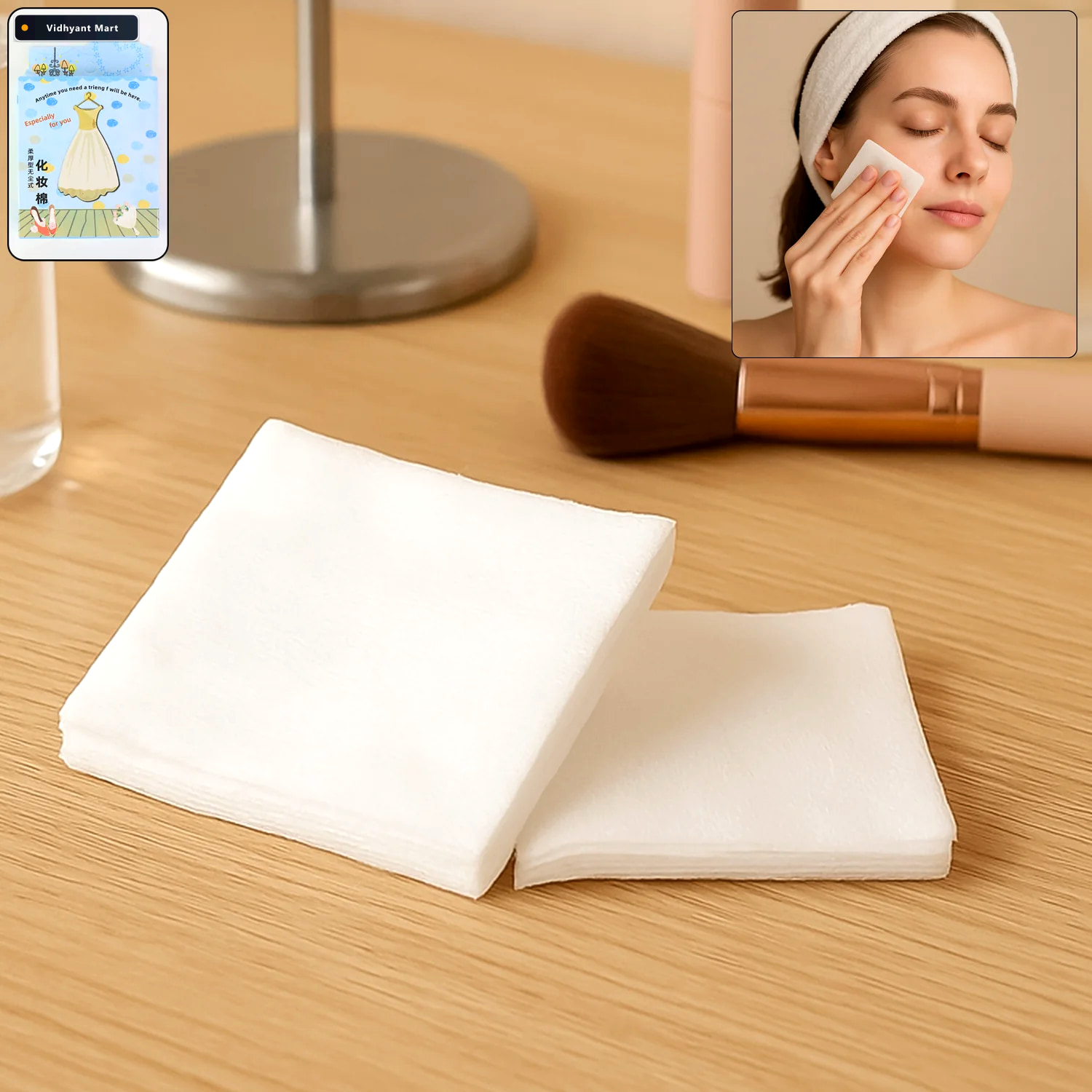 Vidhyant Mart Cotton Makeup Remover Pads Soft Durable 40 Pack Be 1