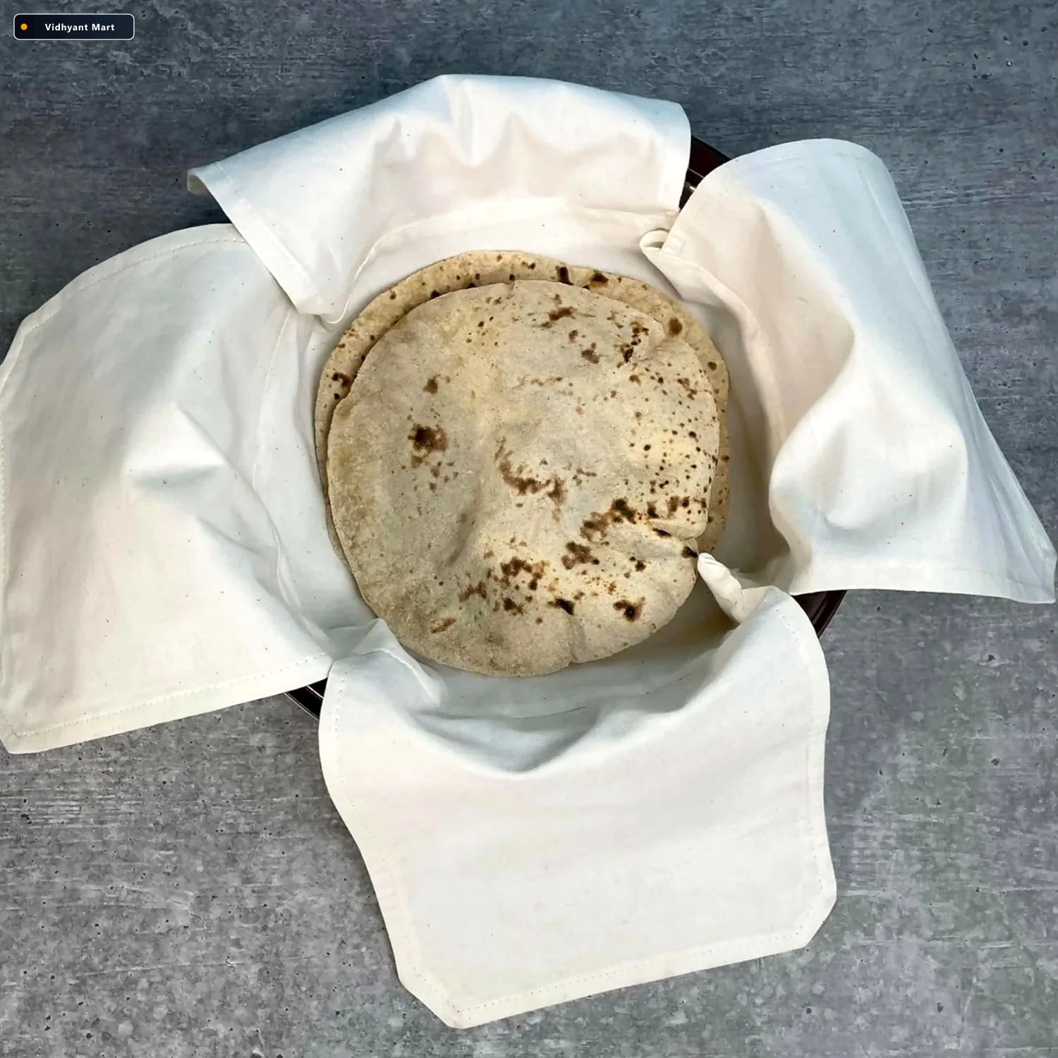 Vidhyant Mart Cotton Roti Cloth Cover Keep Rotis Warm Soft Pack 3