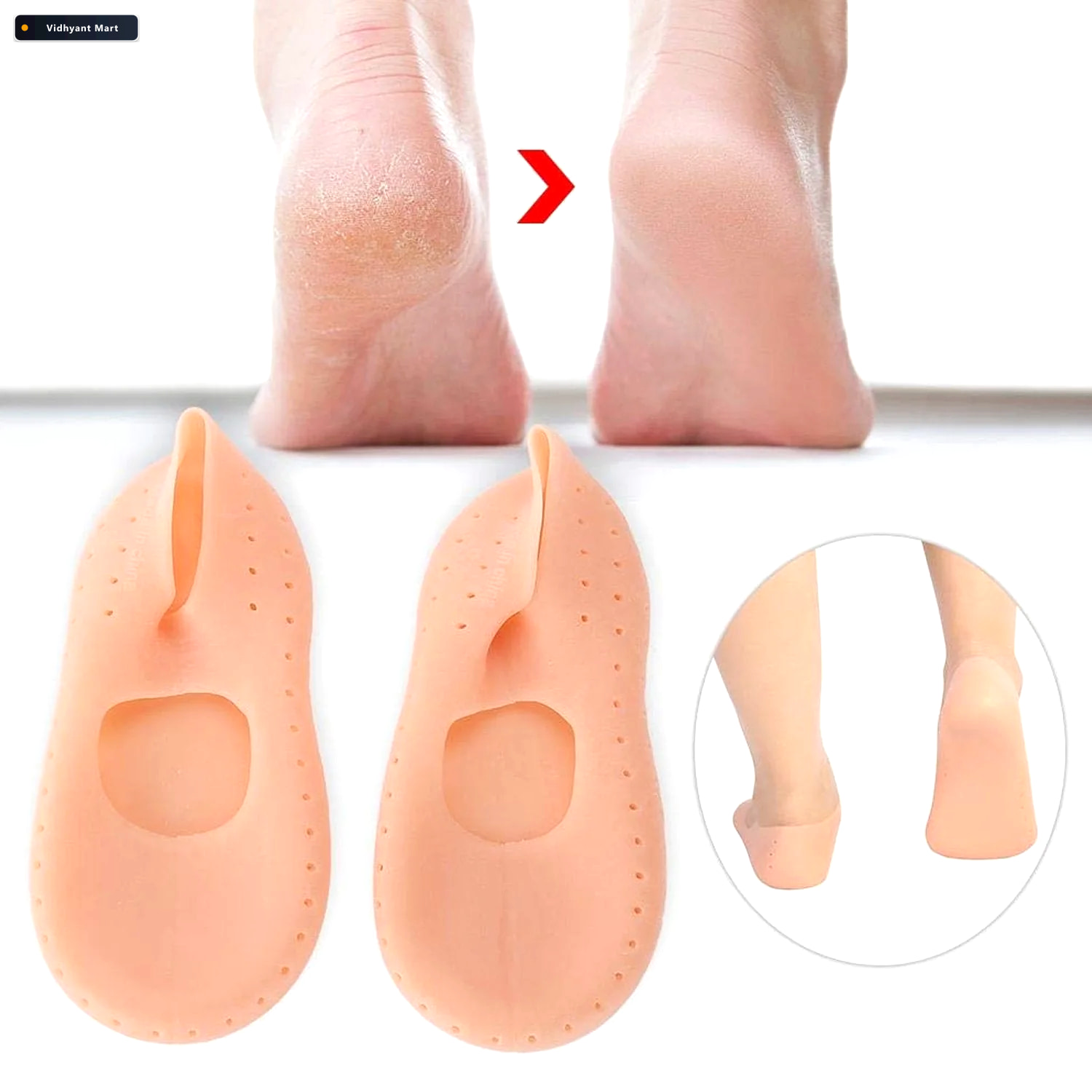 Vidhyant Mart Cracked Heel Socks Moisturizing Silicone Gel For F 2