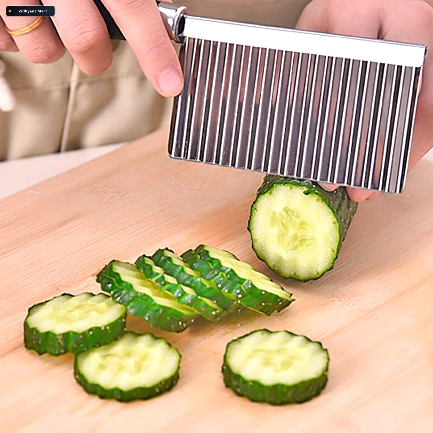 Vidhyant Mart Crinkle Cutter Knife Stainless Steel Vegetable Sli 1