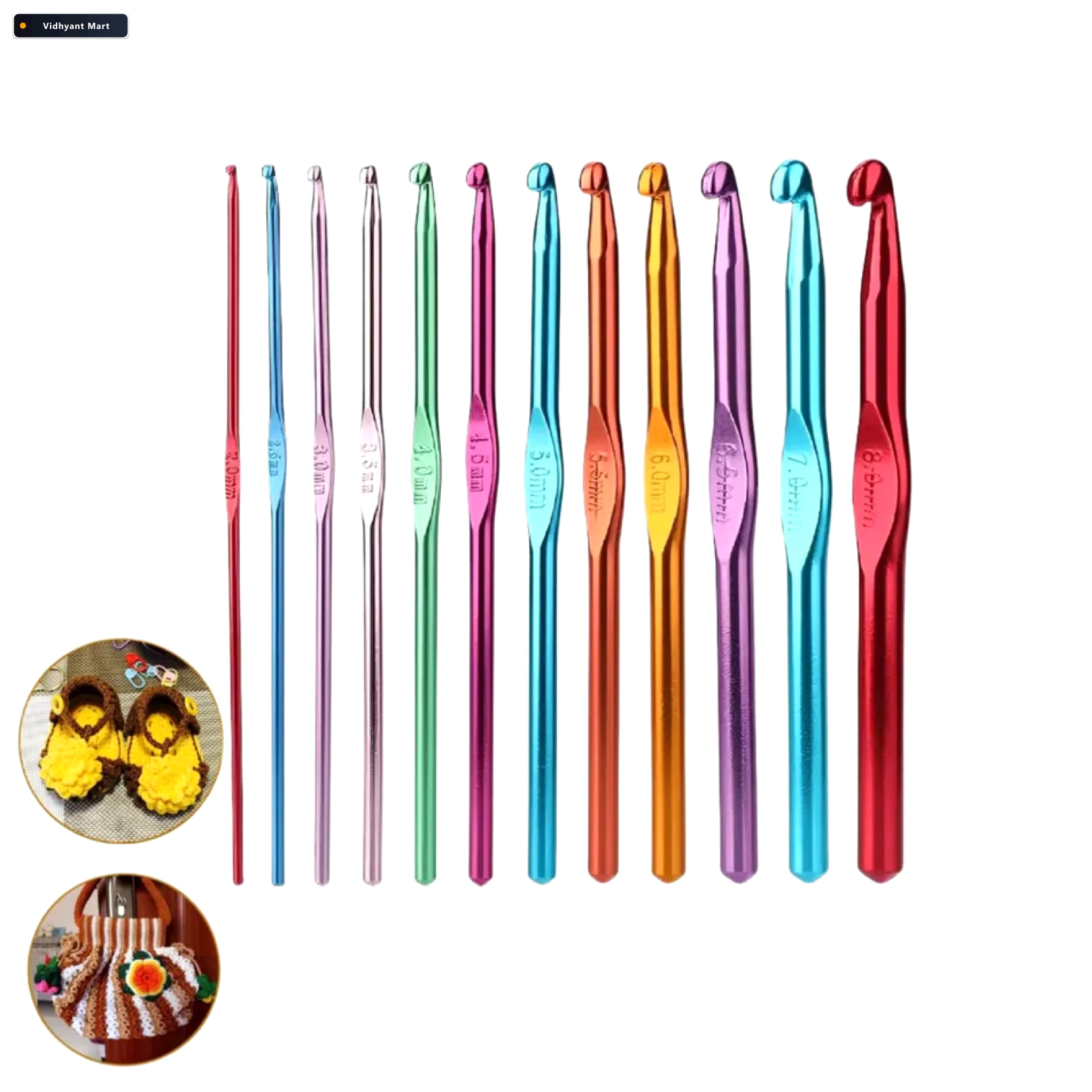 Vidhyant Mart Crochet Hook Set Aluminium Multicolor 12 Pcs Arriv 4