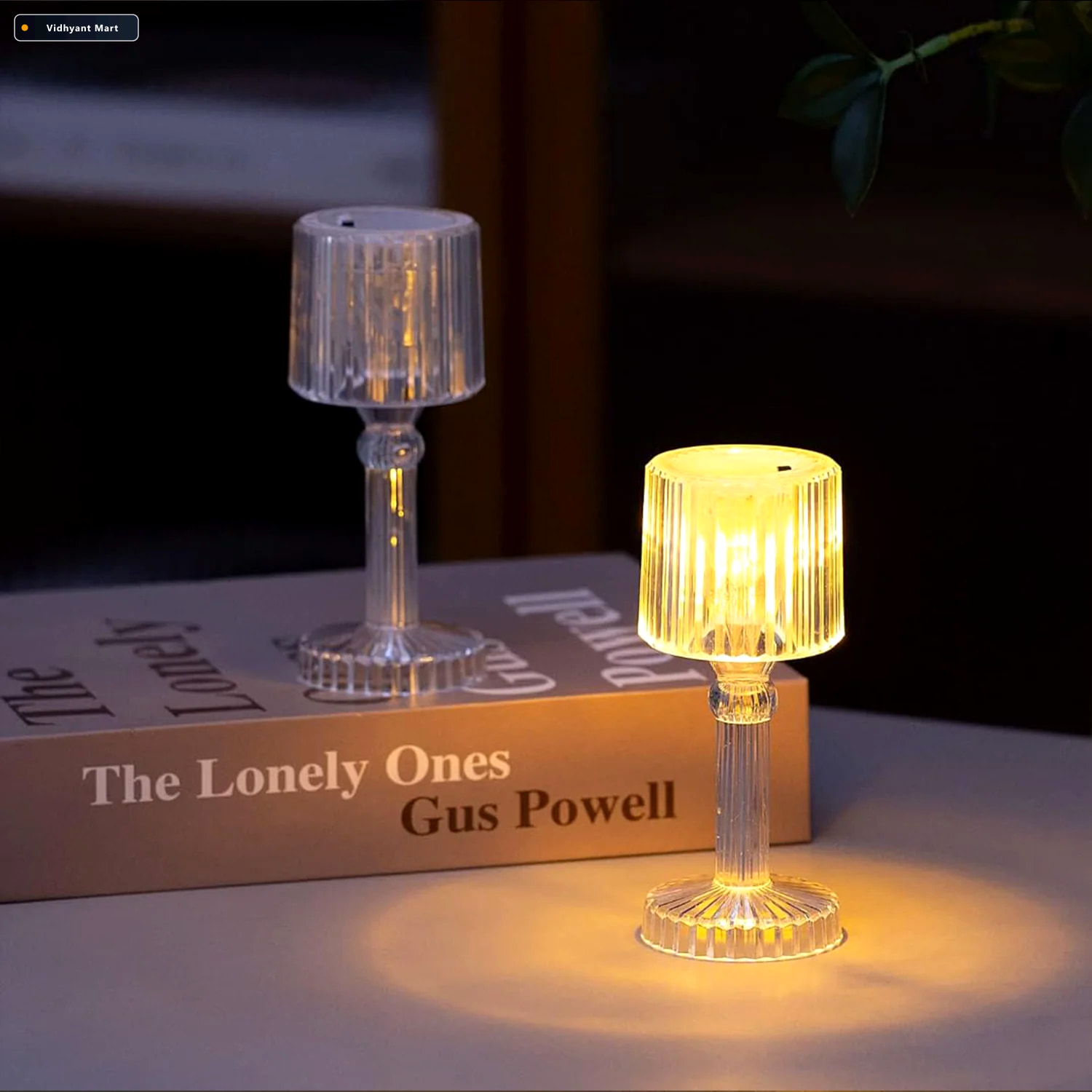 Vidhyant Mart Crystal Led Desk Lamp Portable Acrylic Glow Deskro 3