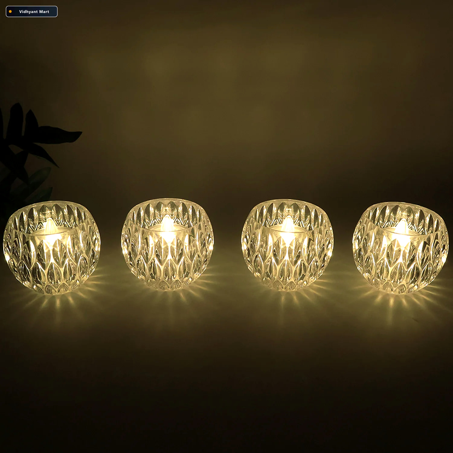 Vidhyant Mart Crystal Style Led Decorative Lamps Set Of 12 Flame 3