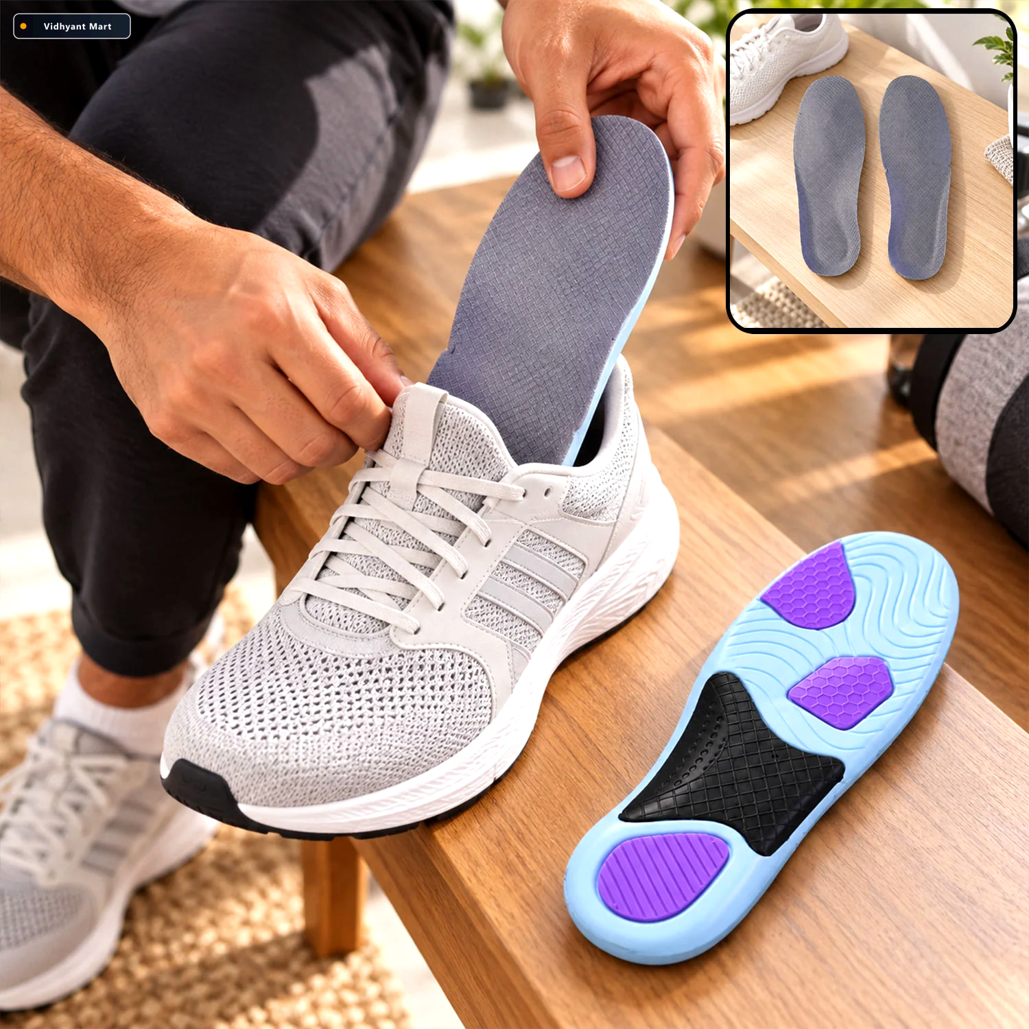 Vidhyant Mart Cushioned Arch Support Shoe Insoles Size 3940 1
