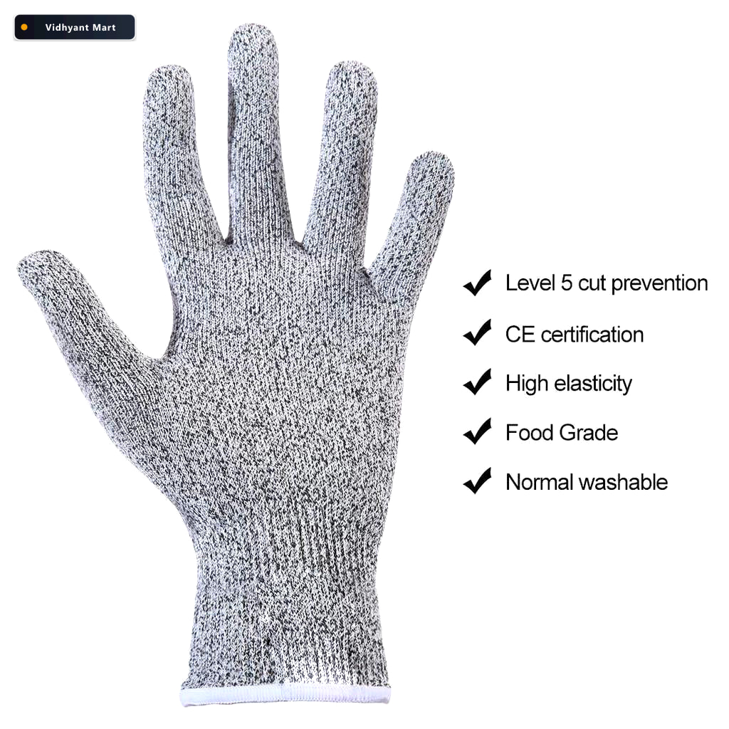 Vidhyant Mart Cut Resistant Gloves Hand Safety Protection Grow W 4