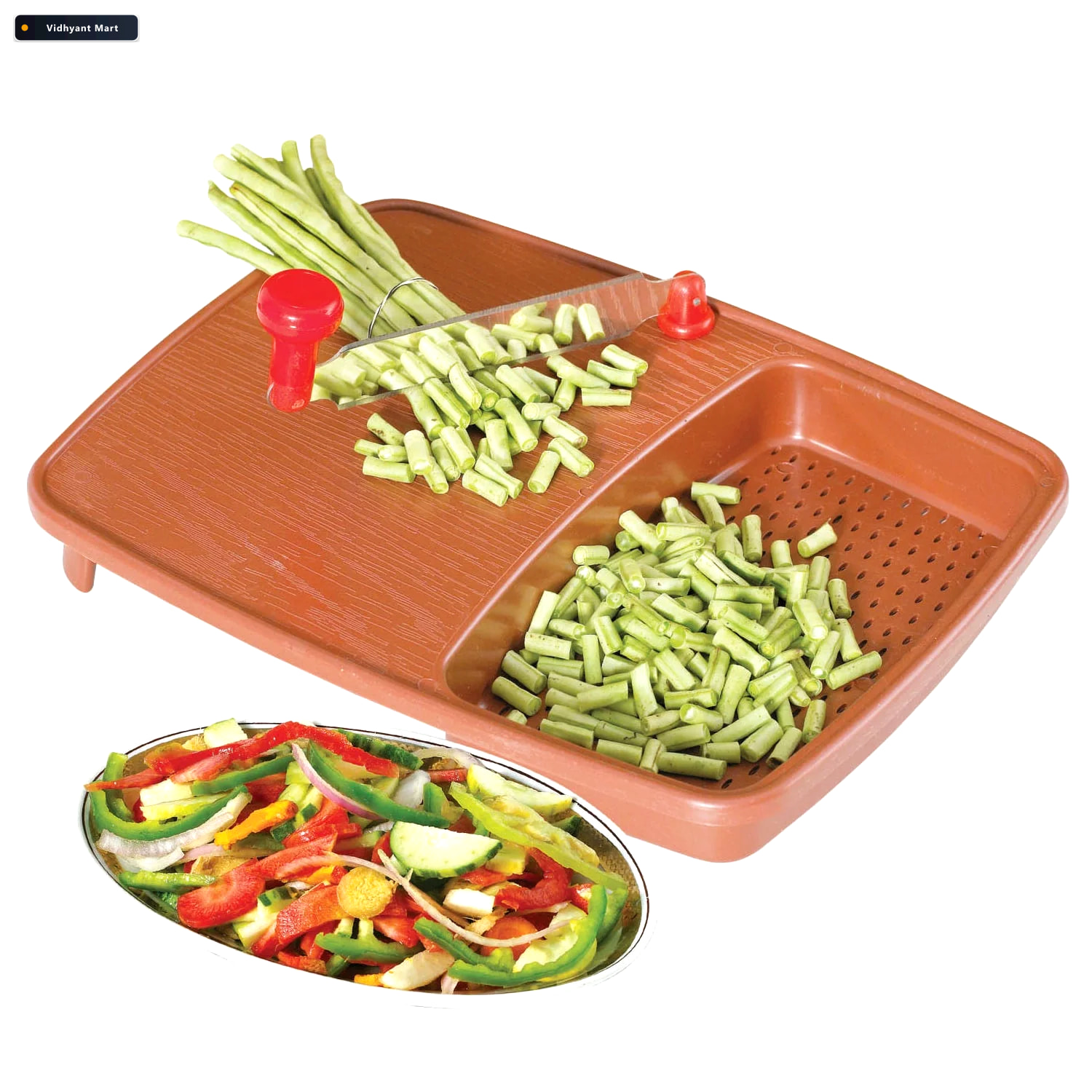 Vidhyant Mart Cut Wash Box 2 In 1 Vegetable Fruit Prep Quickslic 4