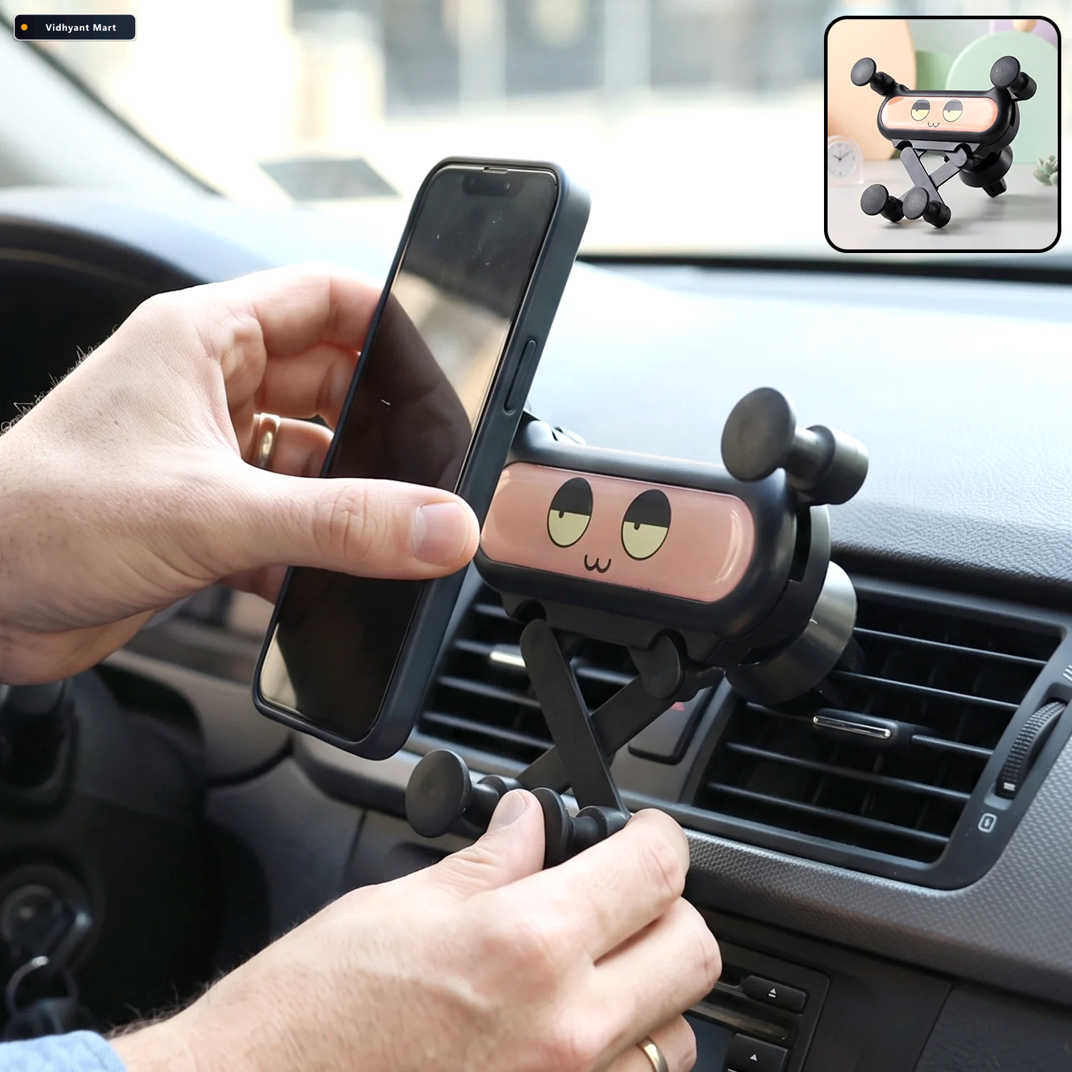 Vidhyant Mart Cute Car Mobile Phone Holder With Air Vent Mount A 1