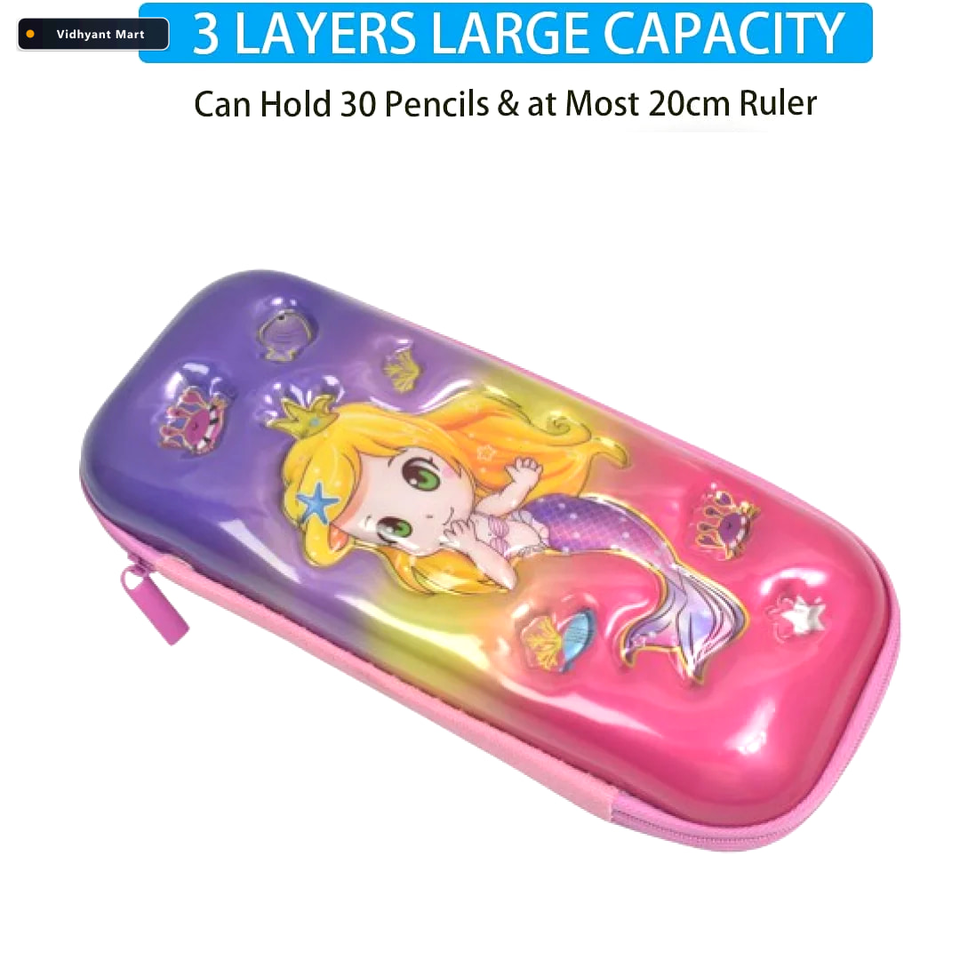 Vidhyant Mart Cute Cartoon Pencil Case Durable Hard Shell With Z 3