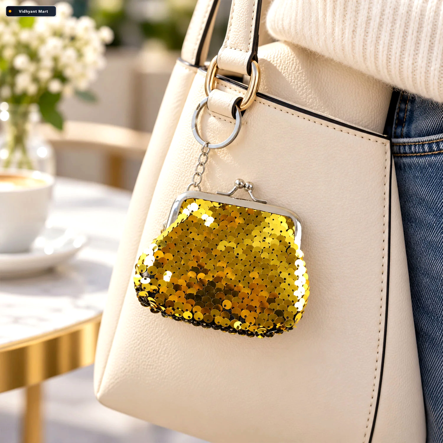 Vidhyant Mart Cute Mini Coin Pouch With Key Ring For Travel Bags 1