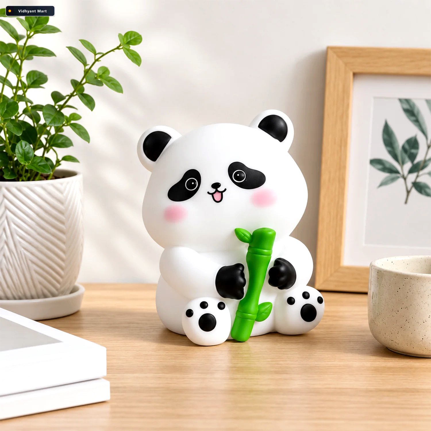 Vidhyant Mart Cute Panda Hugging Bamboo Led Night Lamp For Bedsi 2