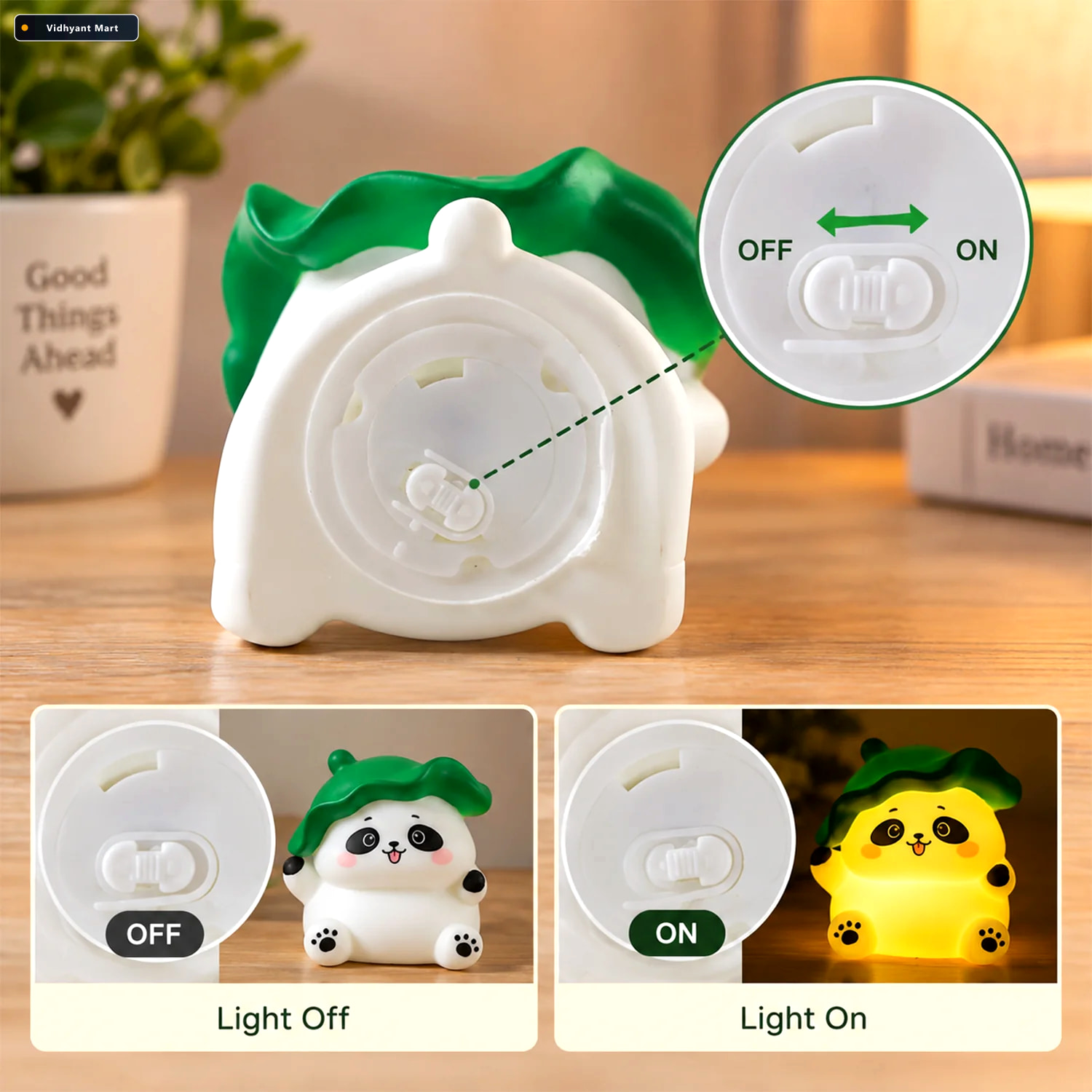 Vidhyant Mart Cute Panda Led Night Lamp With Soft Warm Glow For 3