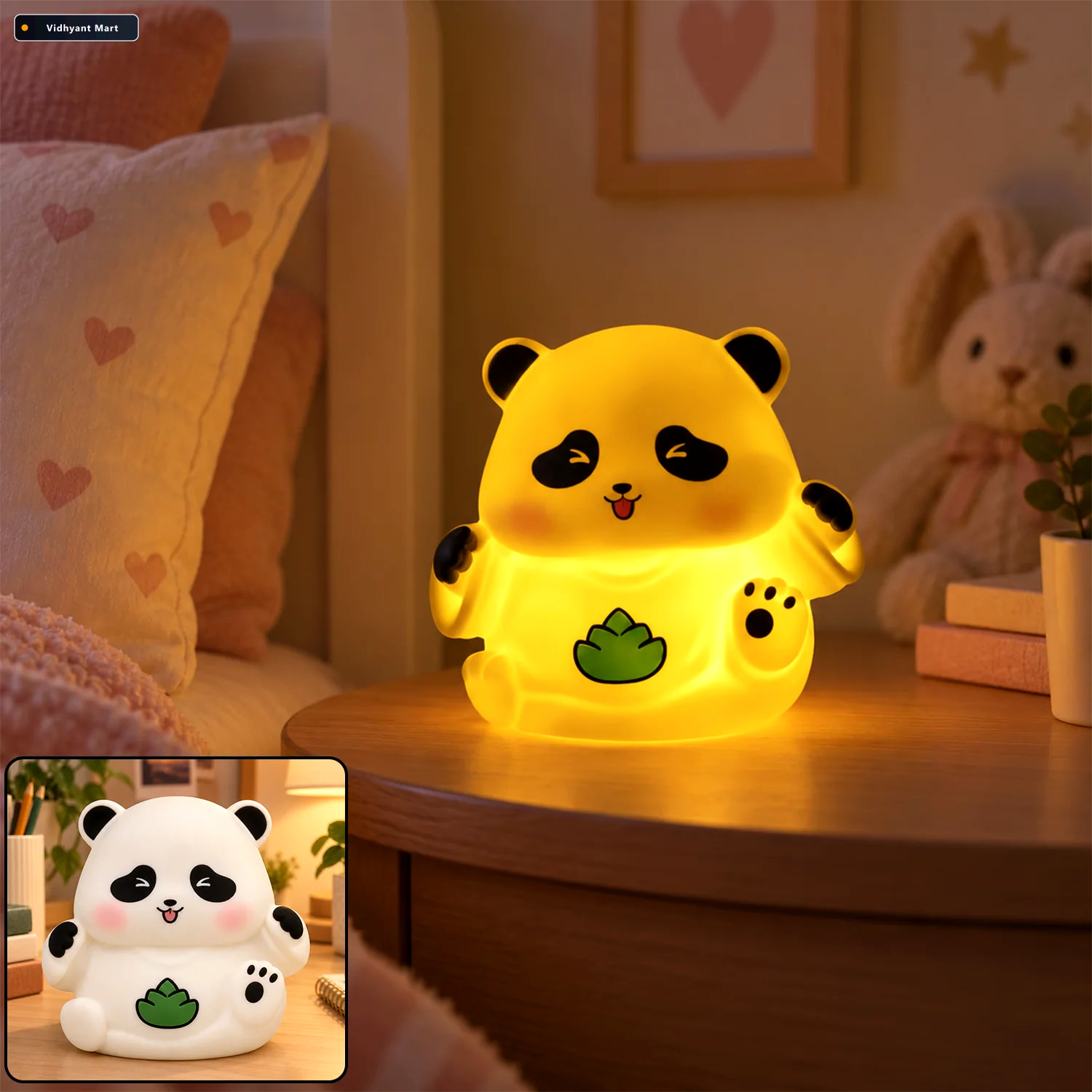 Vidhyant Mart Cute Panda Night Light With Warm Glow For Bedside 1