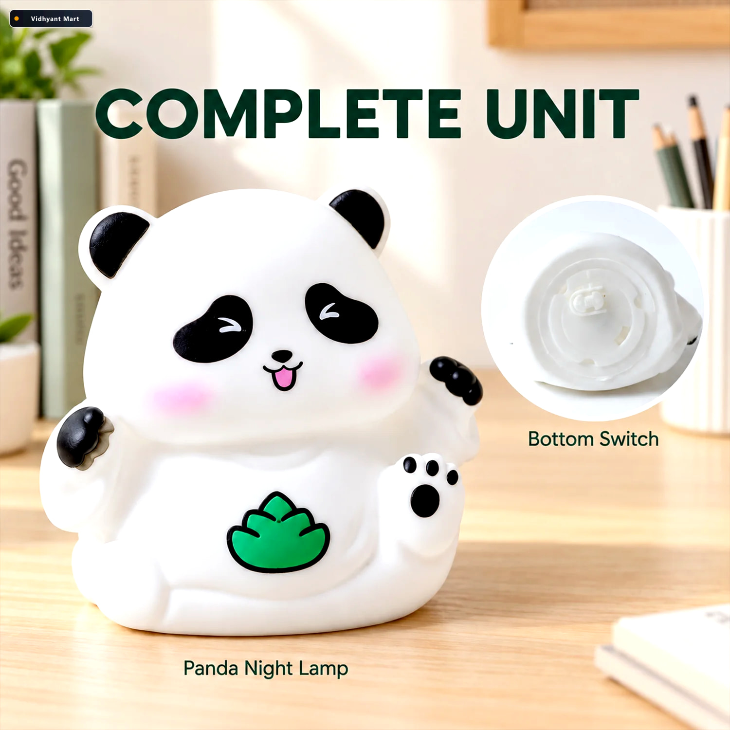 Vidhyant Mart Cute Panda Night Light With Warm Glow For Bedside 2