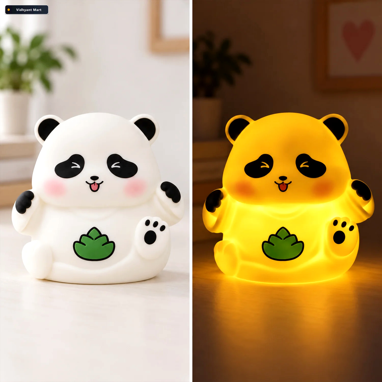 Vidhyant Mart Cute Panda Night Light With Warm Glow For Bedside 3