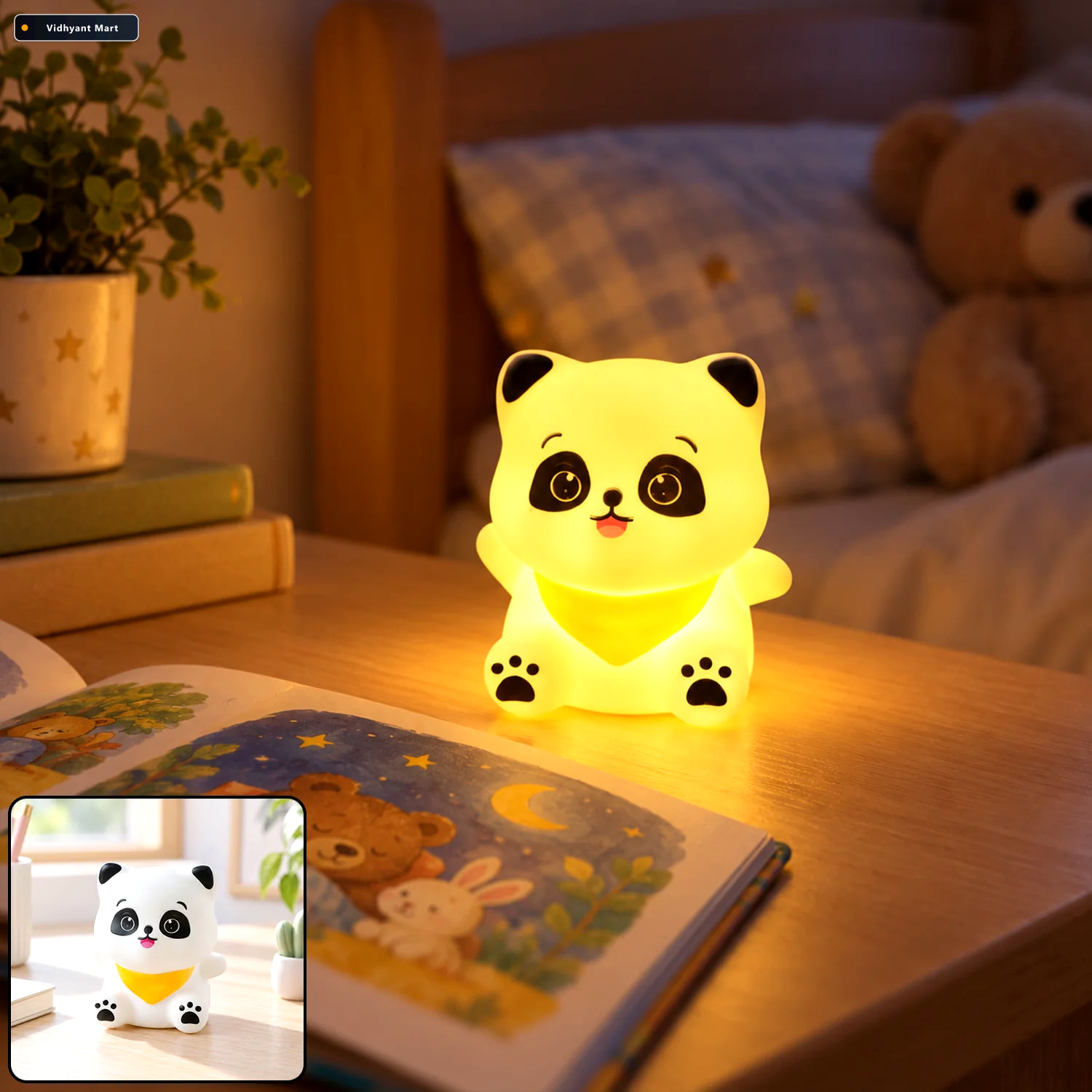 Vidhyant Mart Cute Panda Scarf Night Light With Warm Glow For Be 1