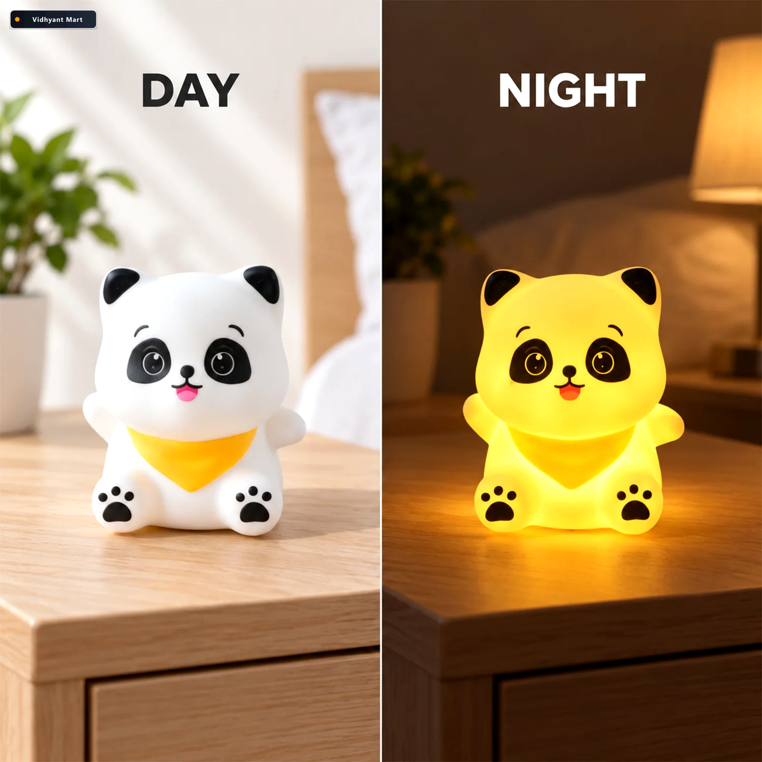 Vidhyant Mart Cute Panda Scarf Night Light With Warm Glow For Be 2