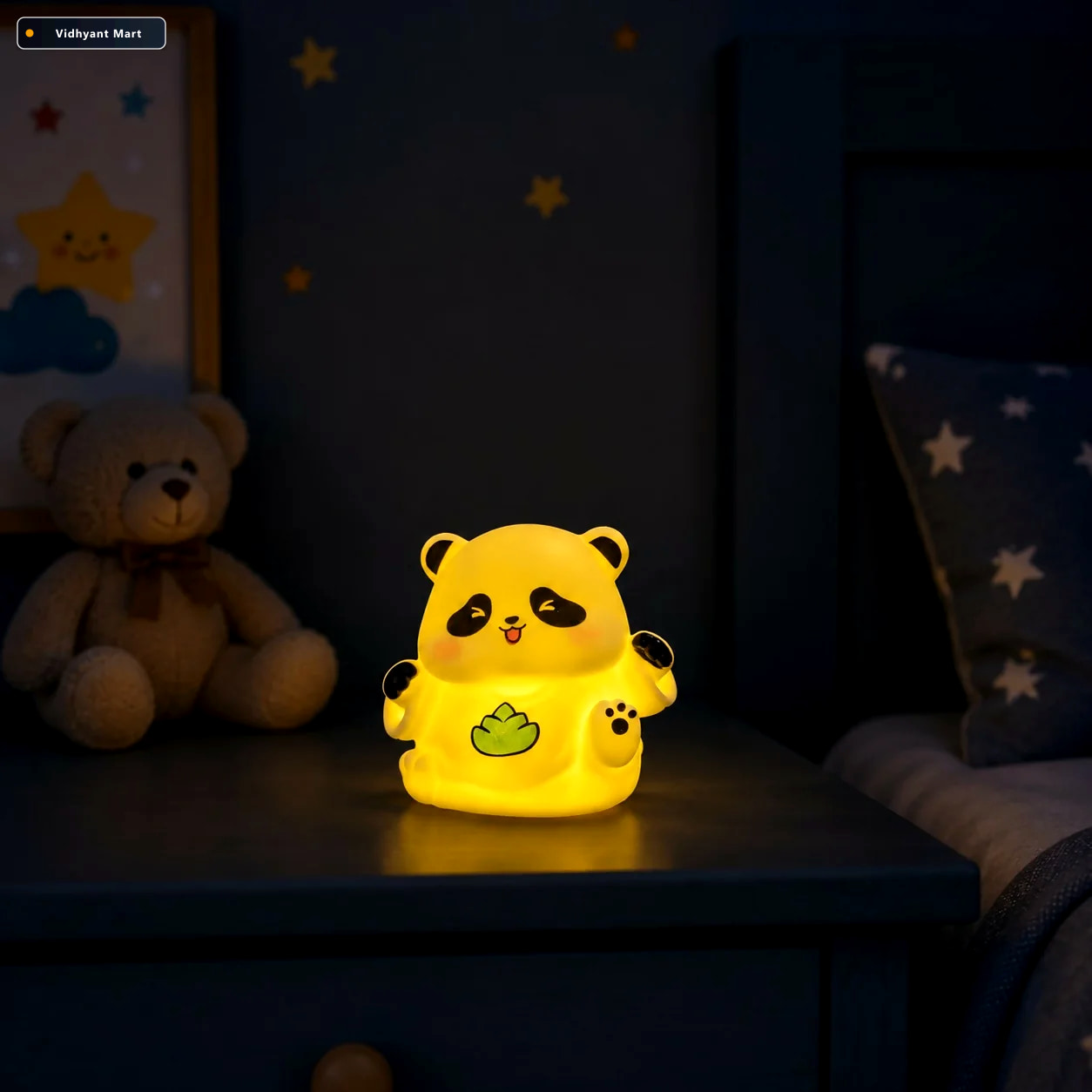 Vidhyant Mart Cute Panda Showpiece Night Light For Kids Room Tab 4