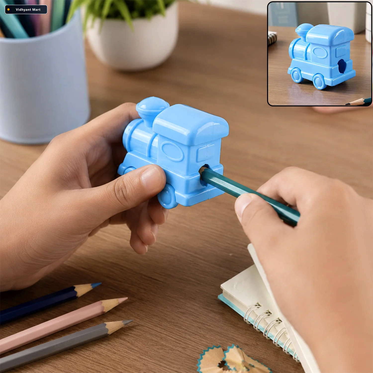 Vidhyant Mart Cute Train Shape Double Hole Pencil Sharpener For 1