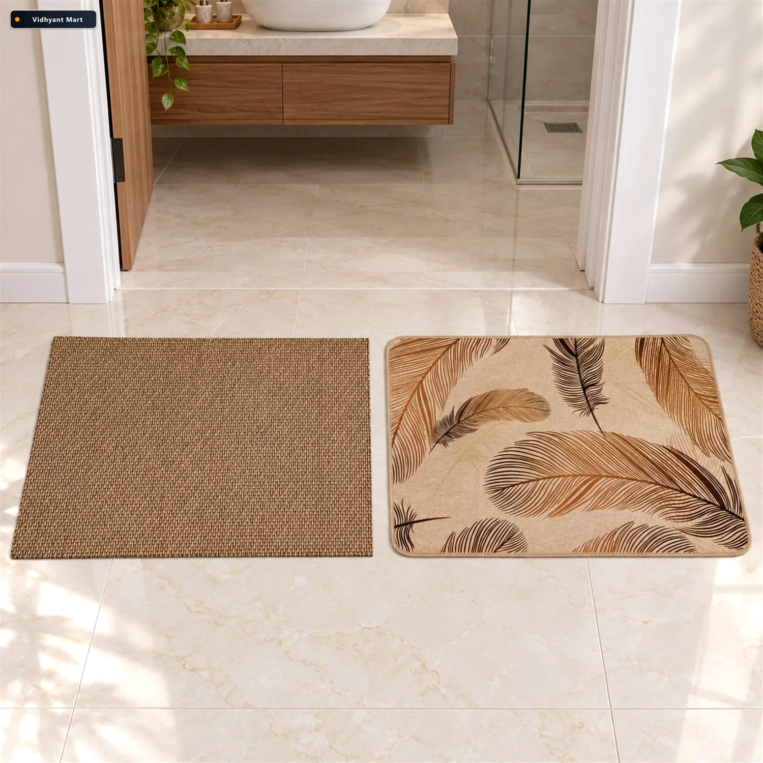 Vidhyant Mart Decorative Bathroom Floor Mat For Home Decor 1 Pc 1