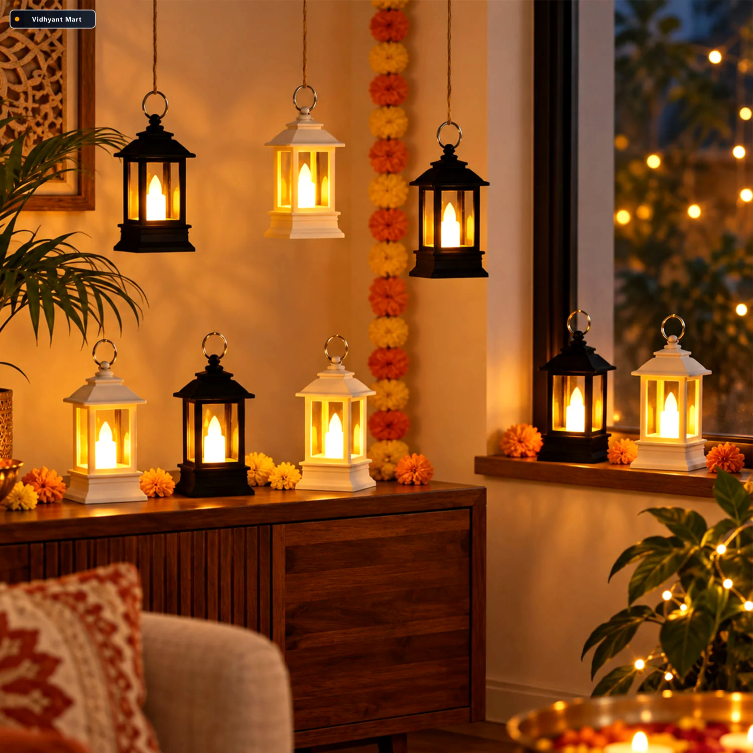 Vidhyant Mart Decorative Flameless Led Mini Lantern Candles For 3