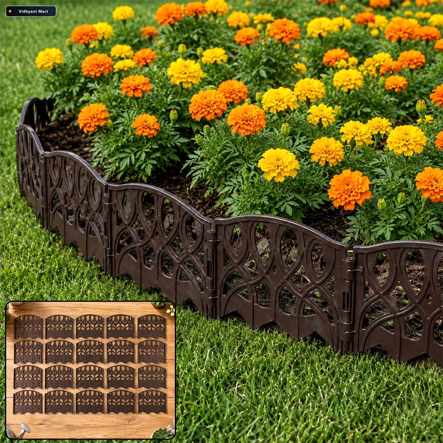 Vidhyant Mart Decorative Garden Fence Border Set 20 Interlocking 1