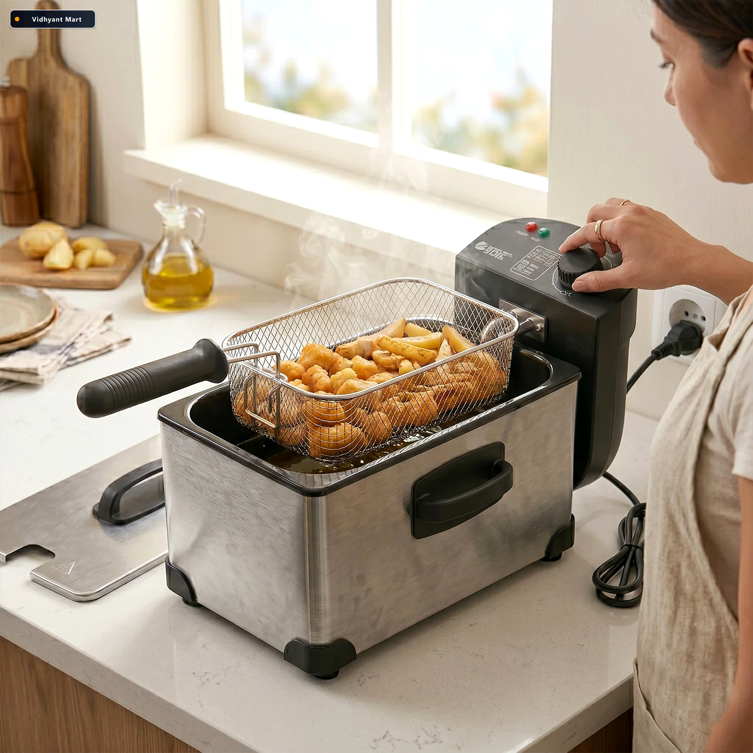 Vidhyant Mart Deep Fryer 2000w Durable 3l Stainless Steel Electr 4