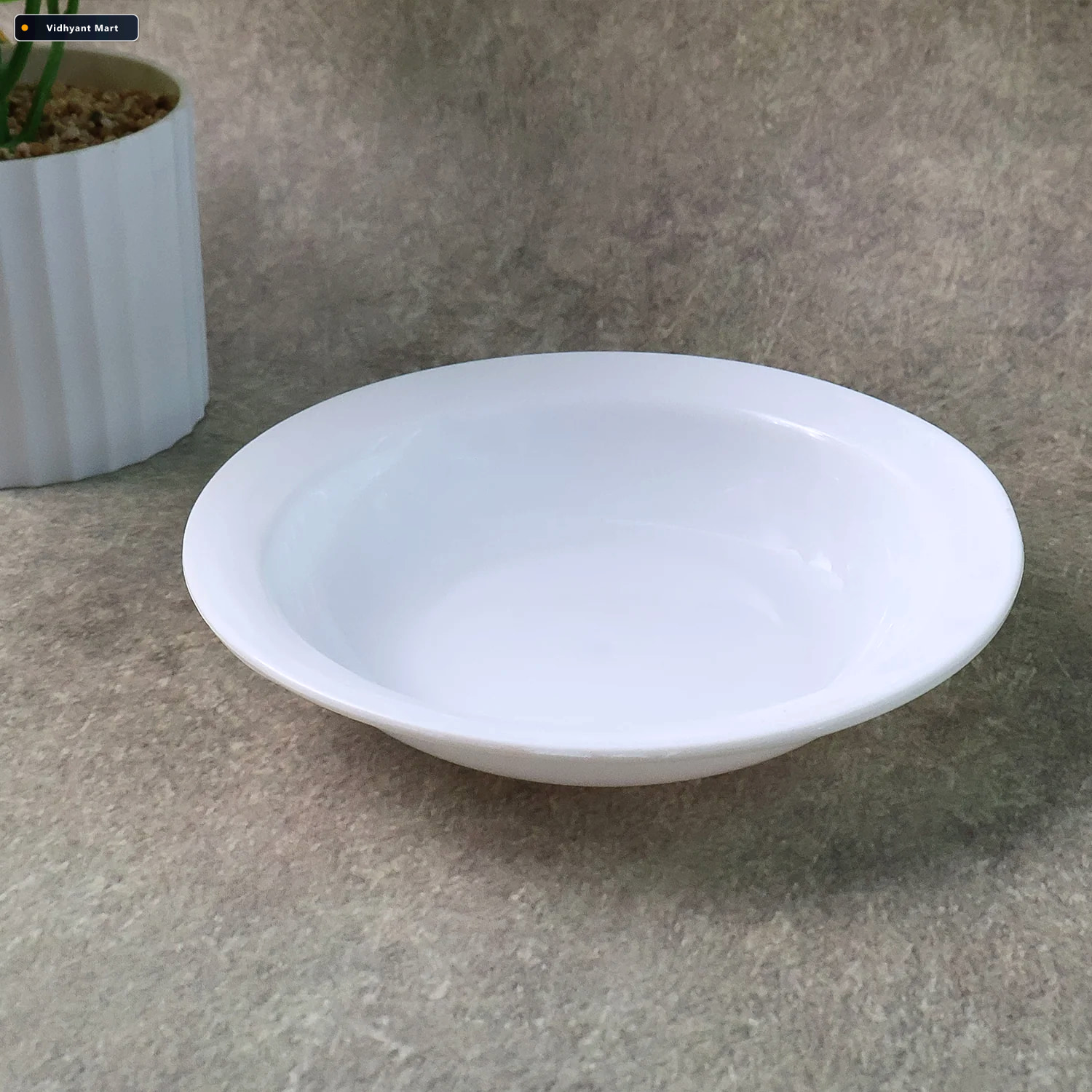Vidhyant Mart Deep Round Curry Bowl Durable White Serving Bowl D 2