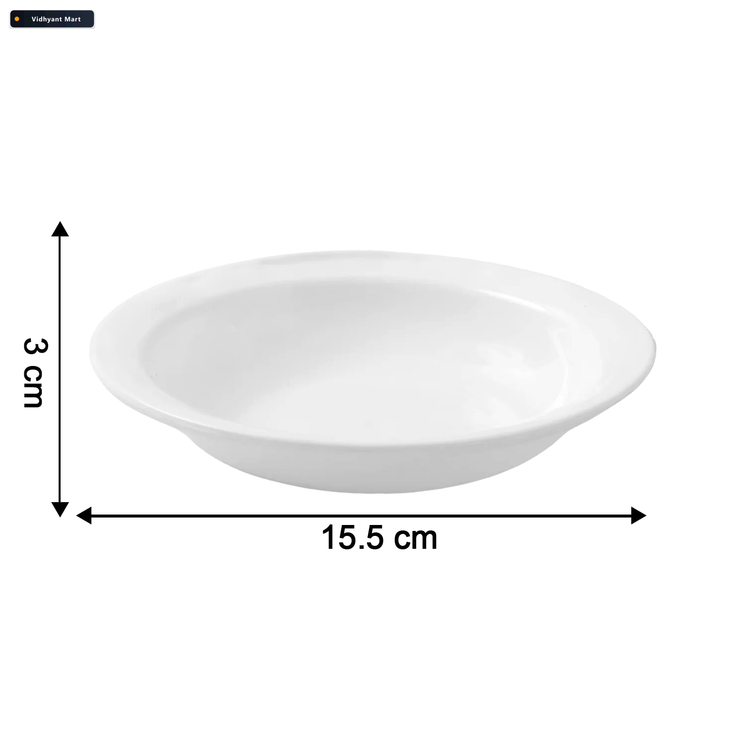 Vidhyant Mart Deep Round Curry Bowl Durable White Serving Bowl D 3