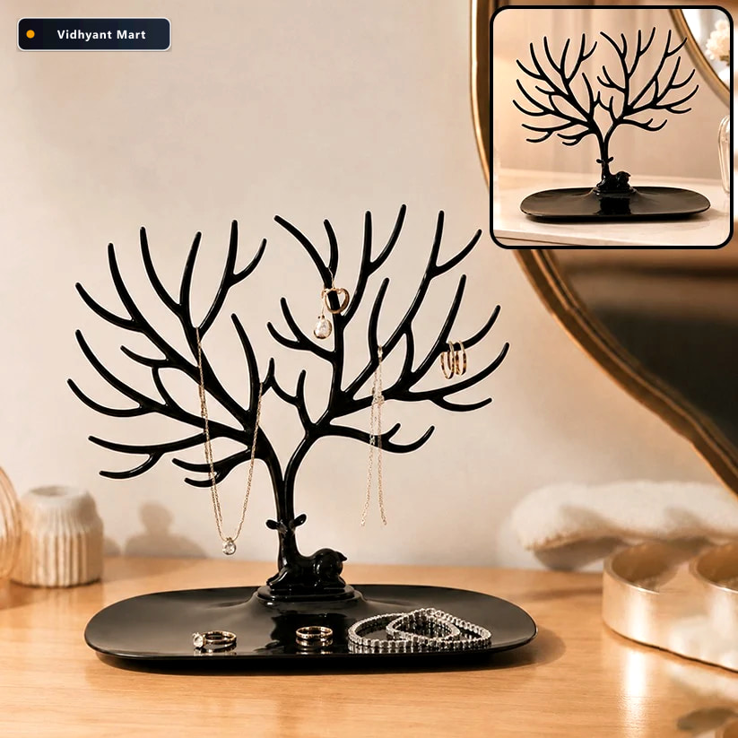 Vidhyant Mart Deer Shaped Jewellery Holder Elegant Antler Tree O 1