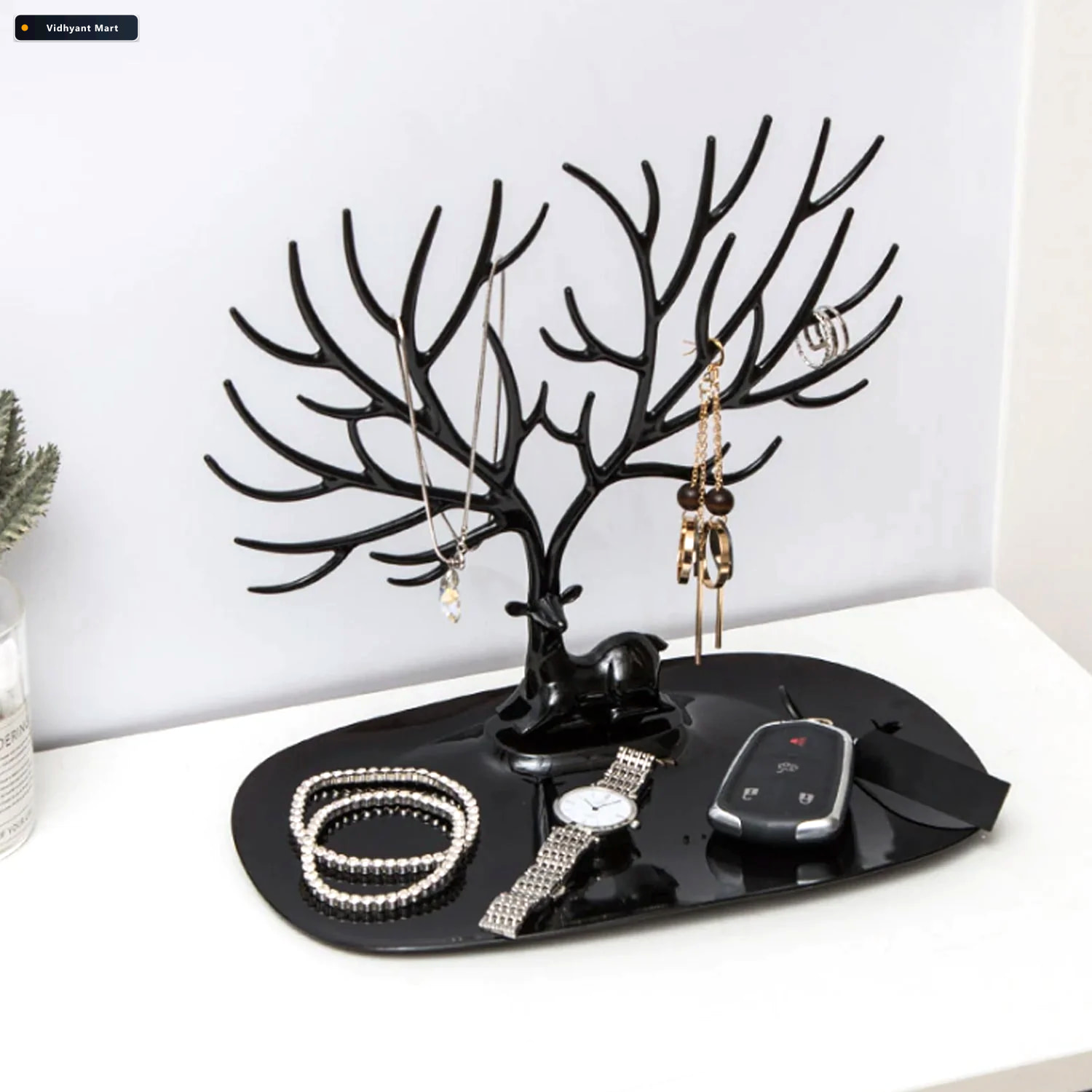 Vidhyant Mart Deer Shaped Jewellery Holder Elegant Antler Tree O 3