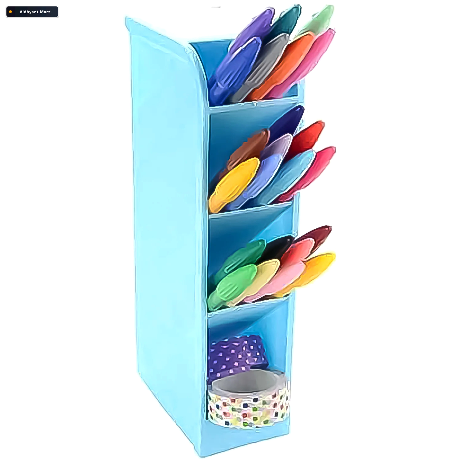 Vidhyant Mart Desktop Pen Holder 4 Comp Stationery Organiser For 4