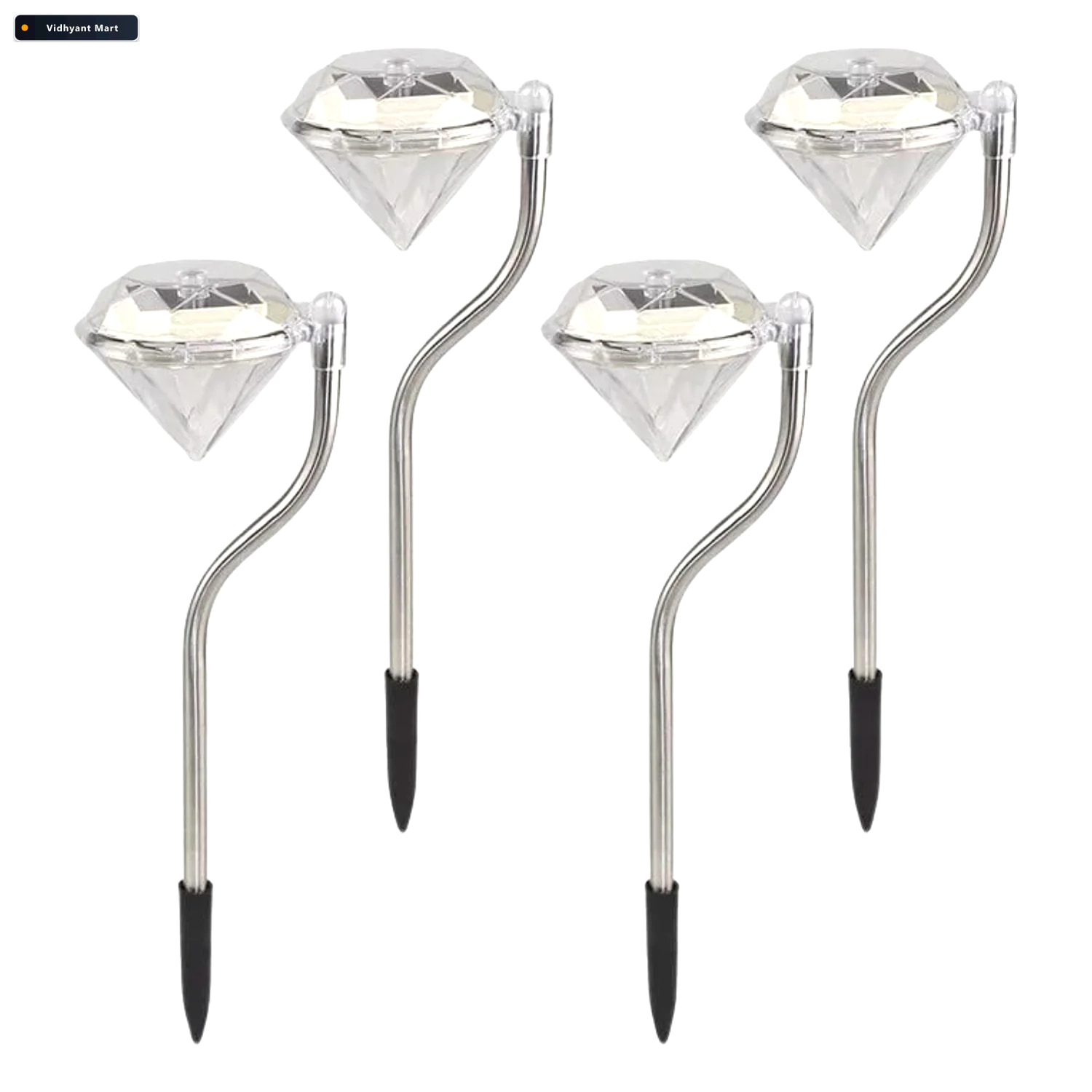 Vidhyant Mart Diamond Solar Garden Lights Elegant Waterproof Led 4