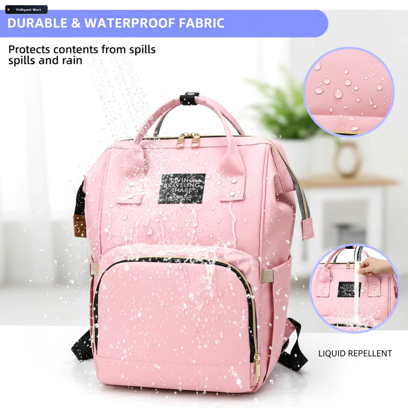 Vidhyant Mart Diaper Bag Backpack Large Capacity Multipurpose To 5