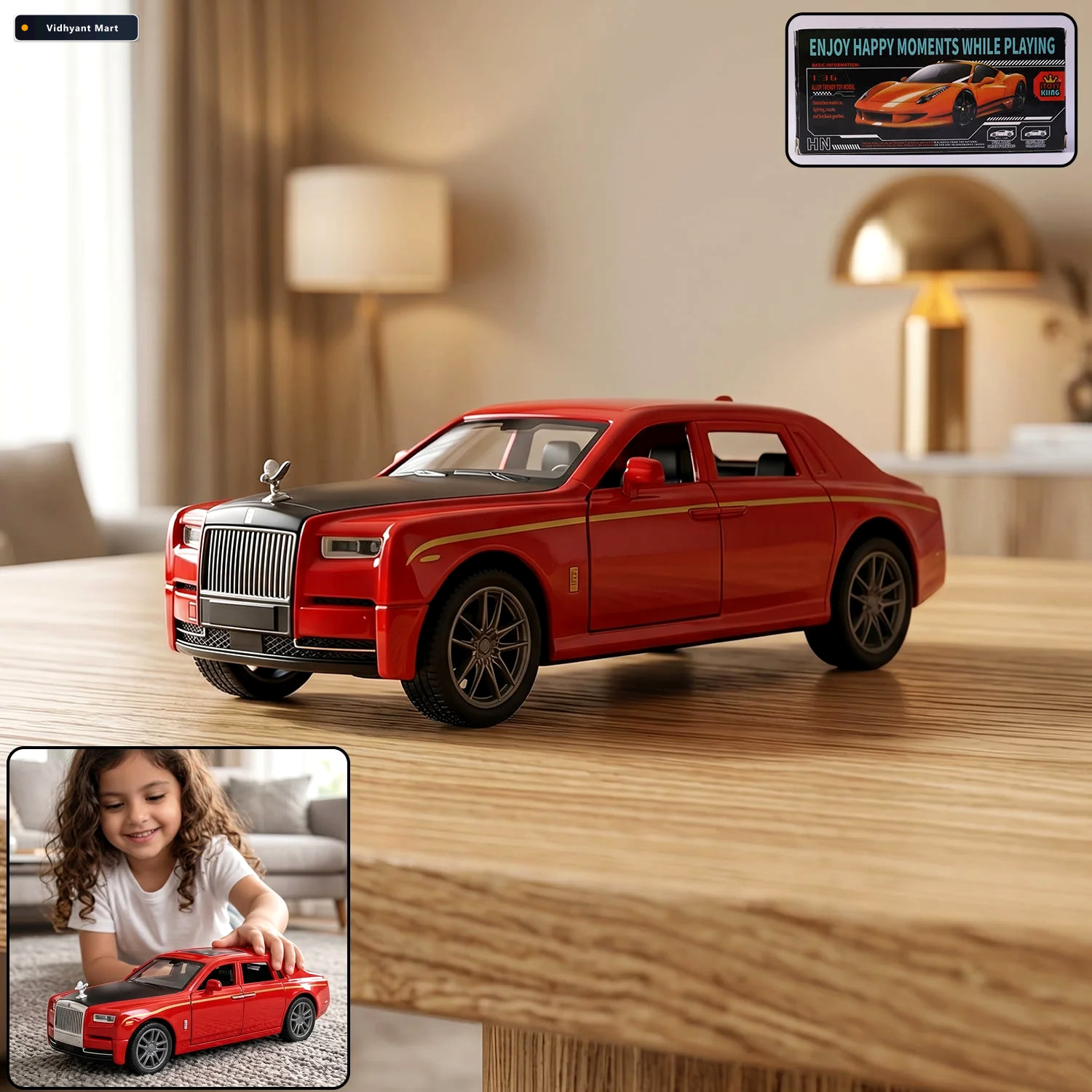 Vidhyant Mart Die Cast Metal Pull Back Toy Car Realistic Luxury 1