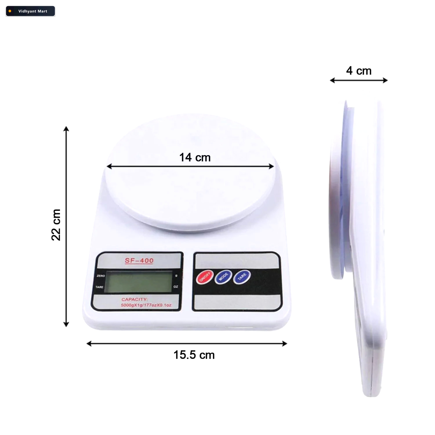 Vidhyant Mart Digital Kitchen Scale 10 Kg Precision Weighing Ind 4