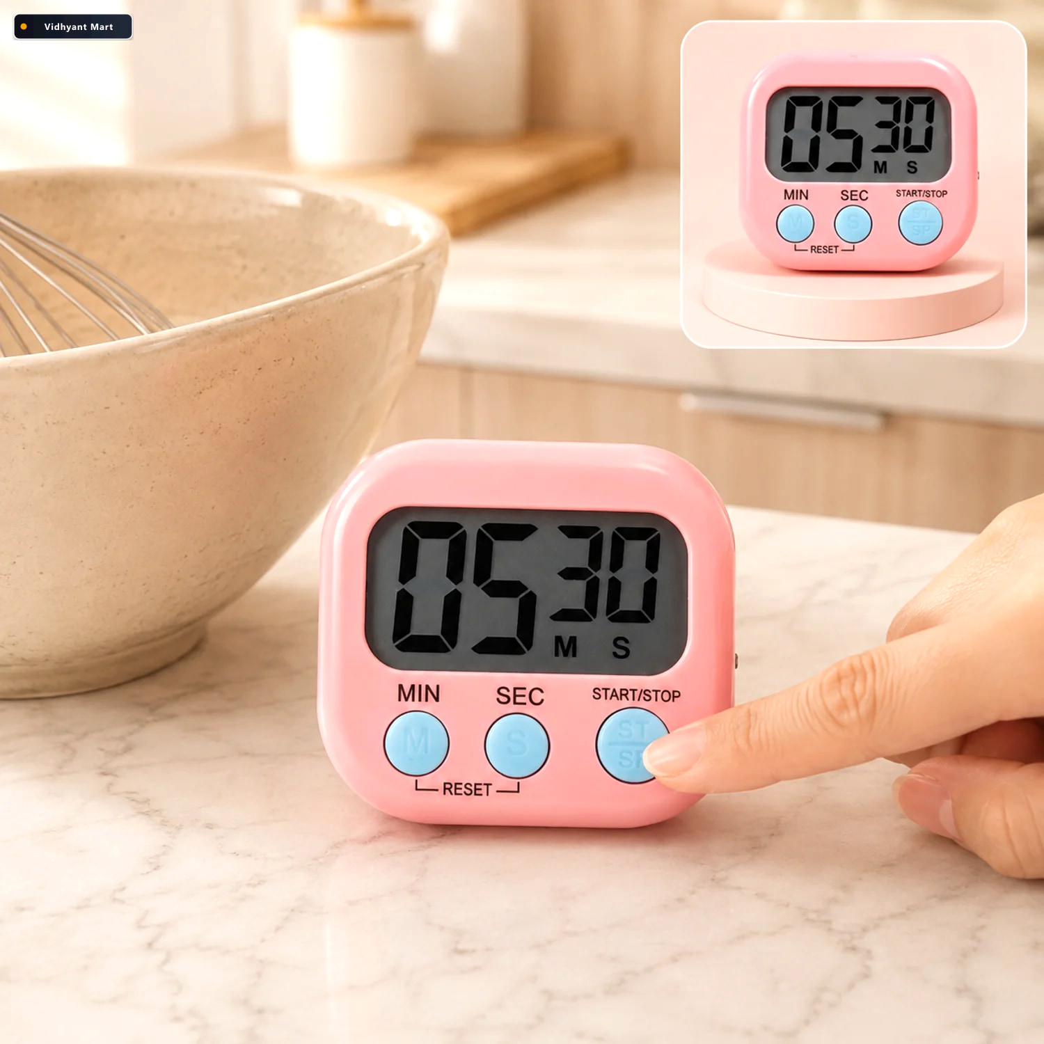 Vidhyant Mart Digital Kitchen Timer Clear Display Stopwatch Volt 1