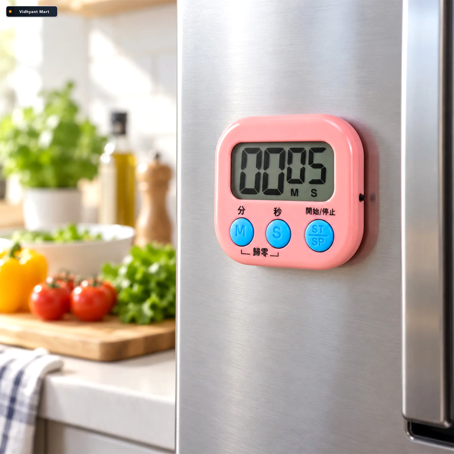 Vidhyant Mart Digital Kitchen Timer With Lcd Display Magnetic Ba 2