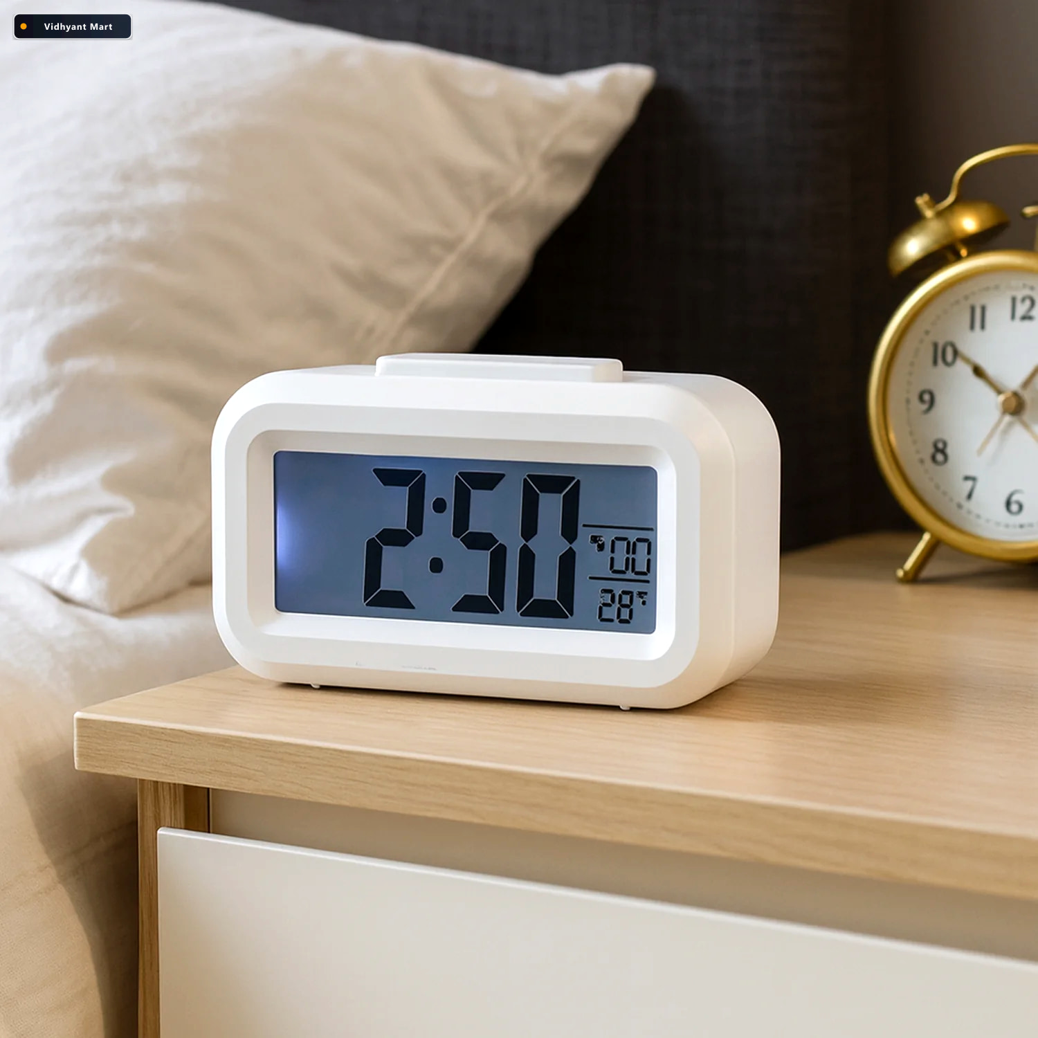 Vidhyant Mart Digital Led Alarm Clock Compact With Temperature N 2