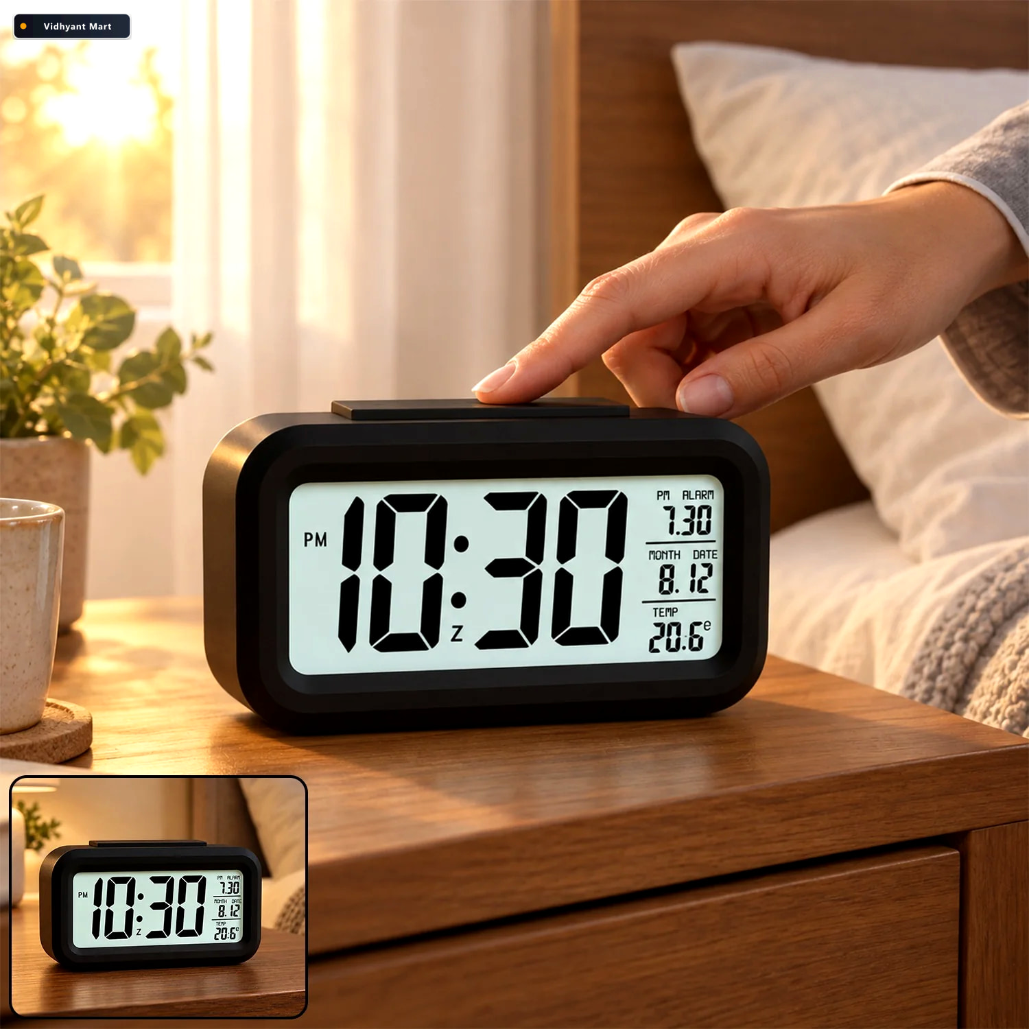Vidhyant Mart Digital Led Alarm Clock With Temperature Display F 1