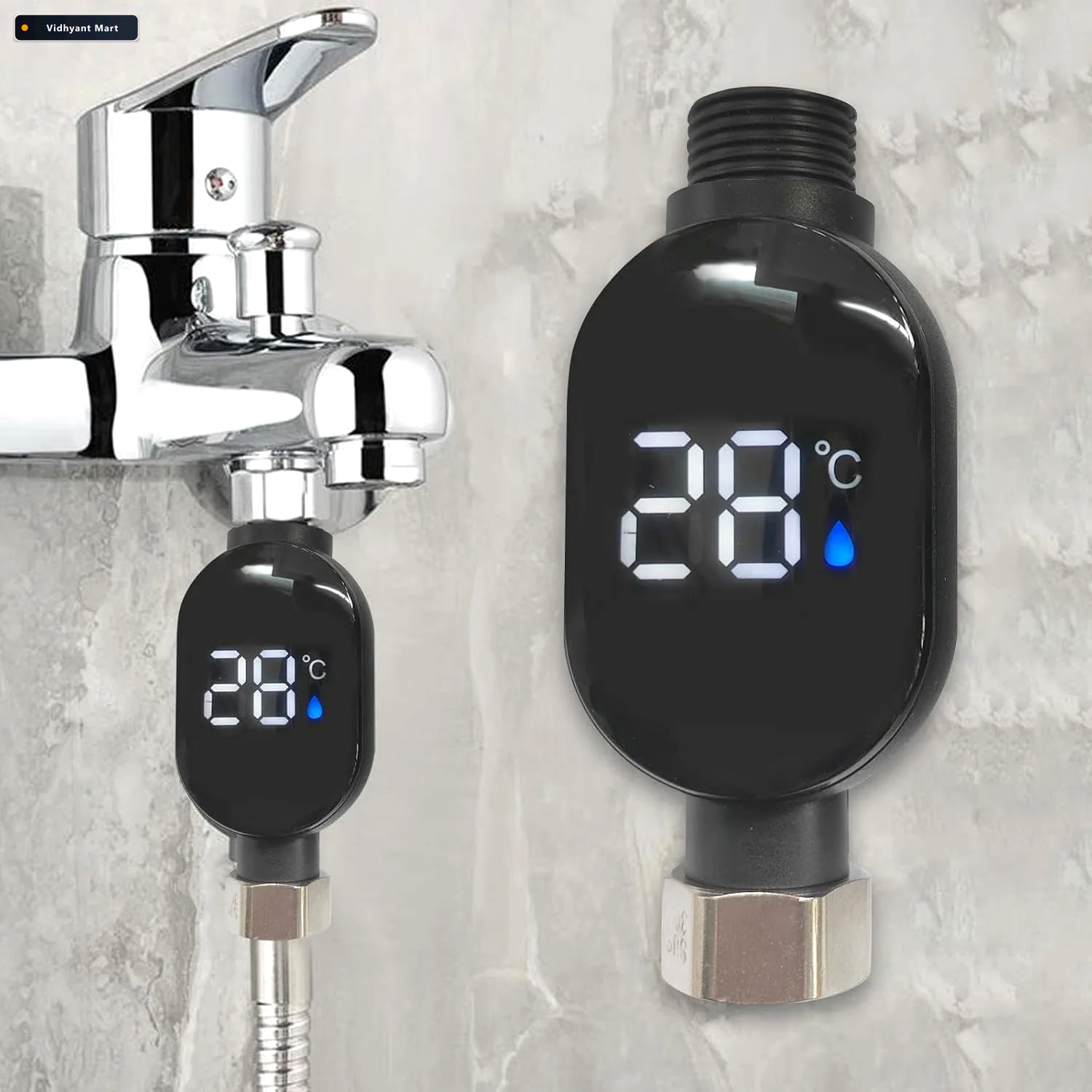 Vidhyant Mart Digital Shower Thermometer With Led Temperature Di 2