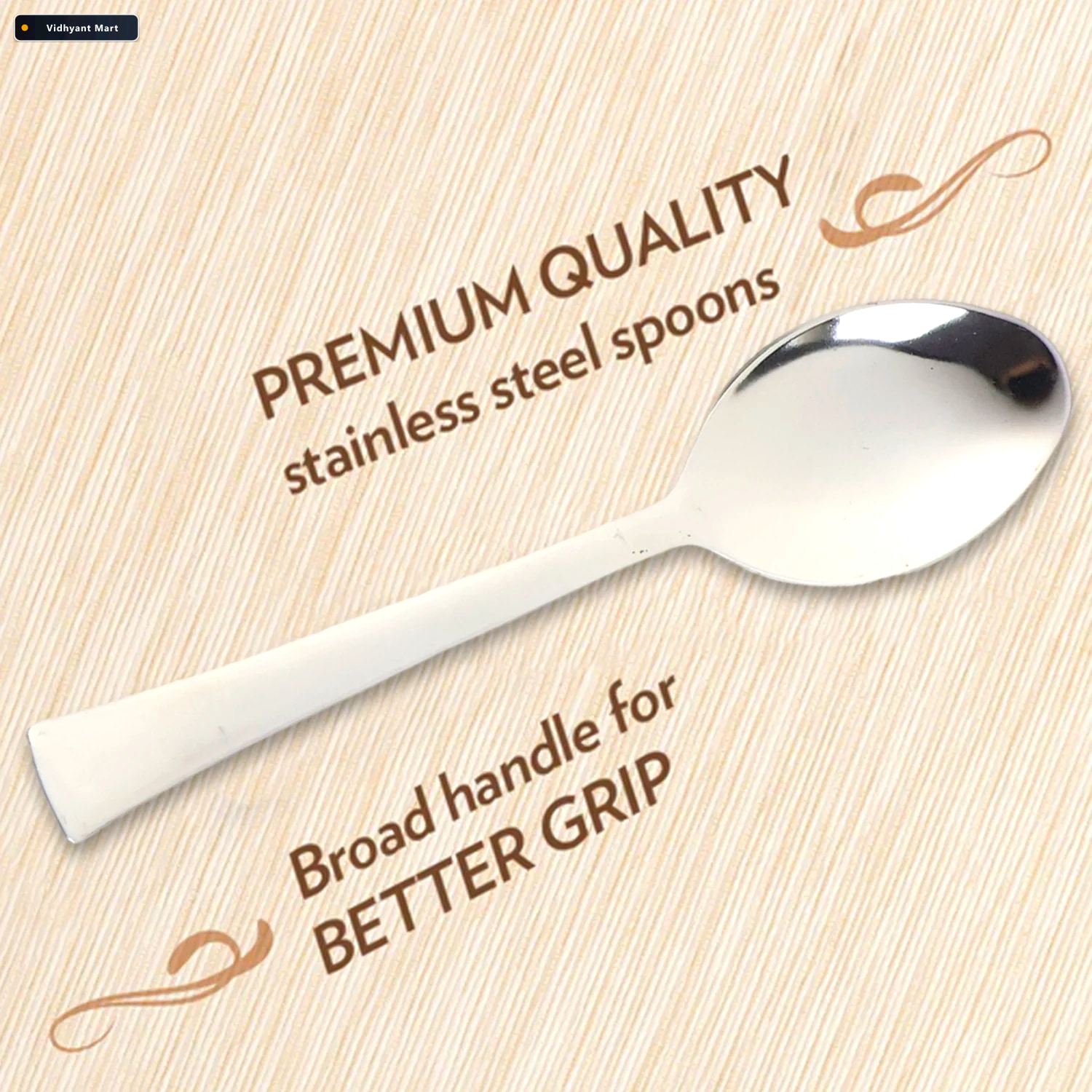 Vidhyant Mart Dining Spoons 3 Pc Set Rust Resistant Comfortable 3