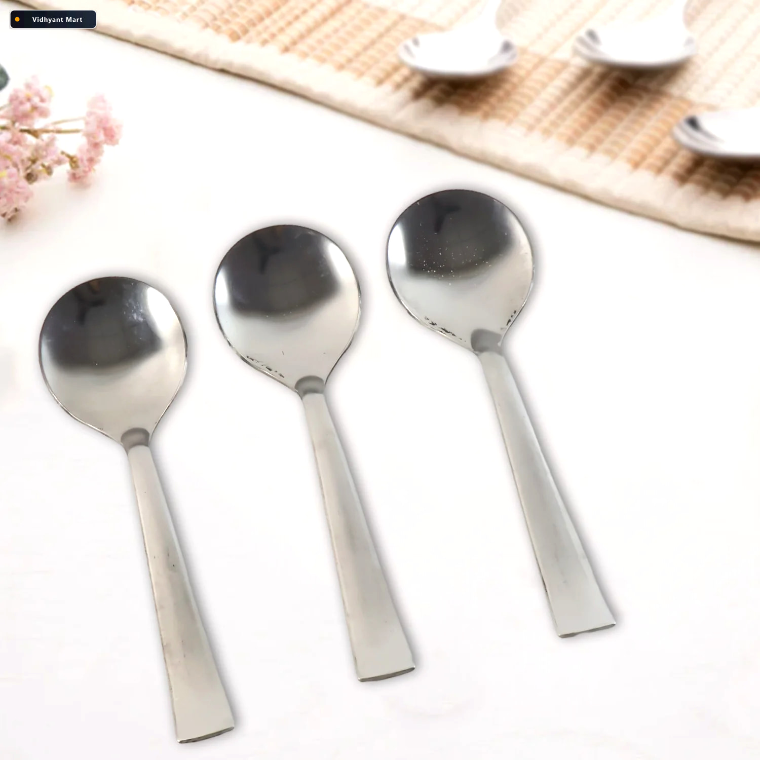 Vidhyant Mart Dining Spoons Set Of 3 Rust Resistant Easy To Clea 3