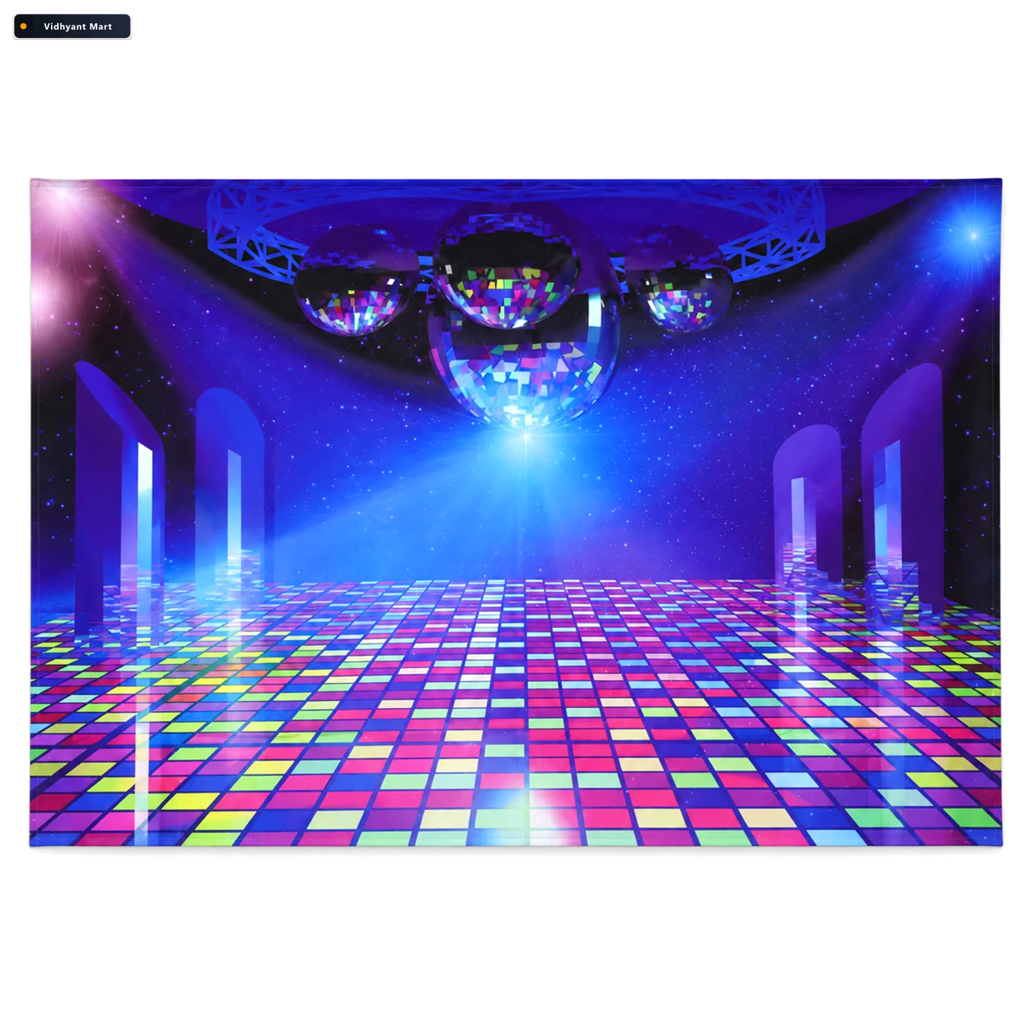 Vidhyant Mart Disco Dance Floor Print Backdrop Curtain For Birth 4