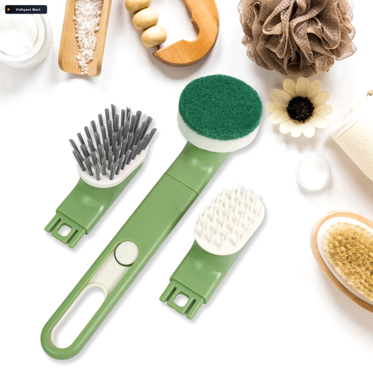 Vidhyant Mart Dish Brush Set 9 Piece Kitchen Cleaning Kit Velvet 2