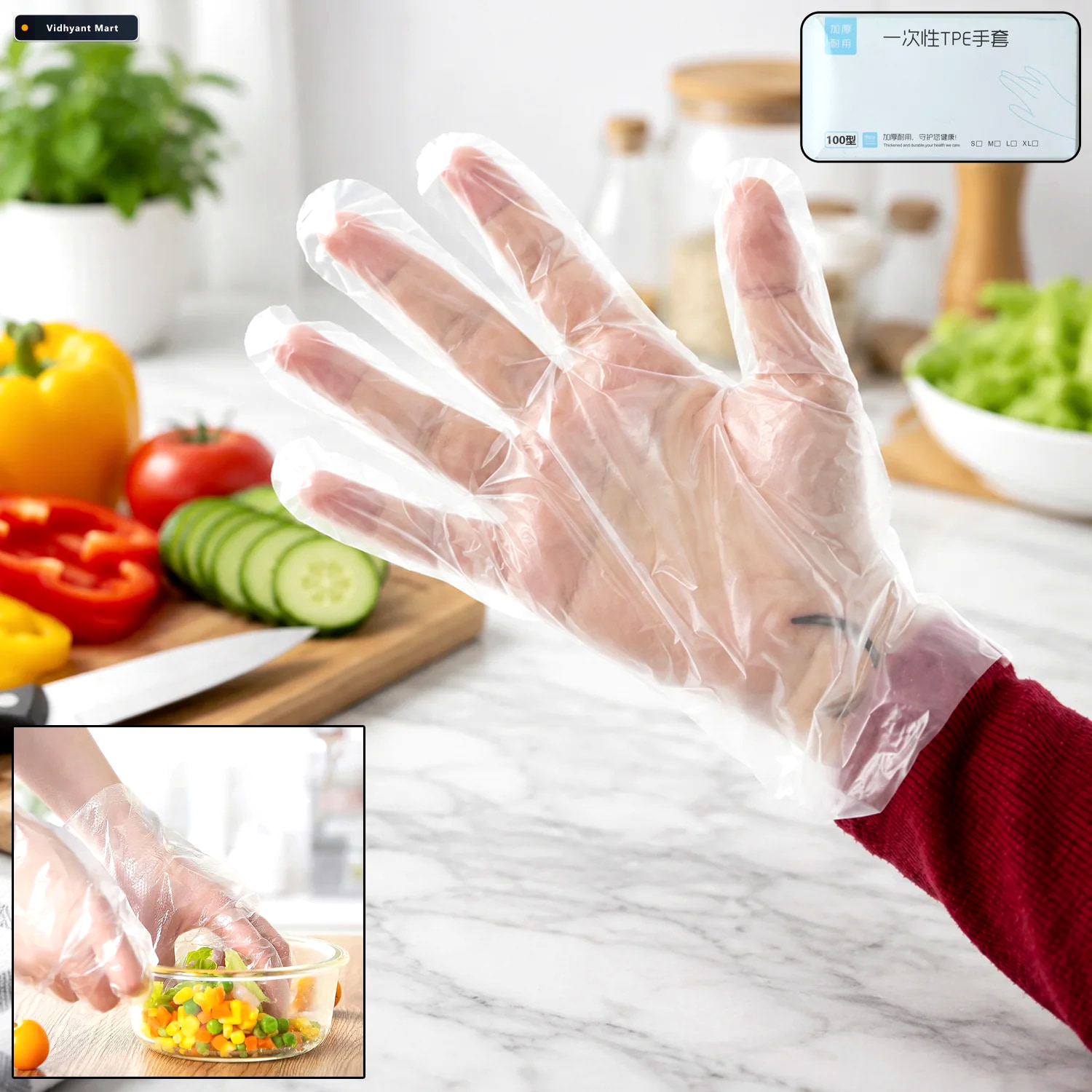 Vidhyant Mart Disposable Gloves Hygienic Practical For Kitchen C 1