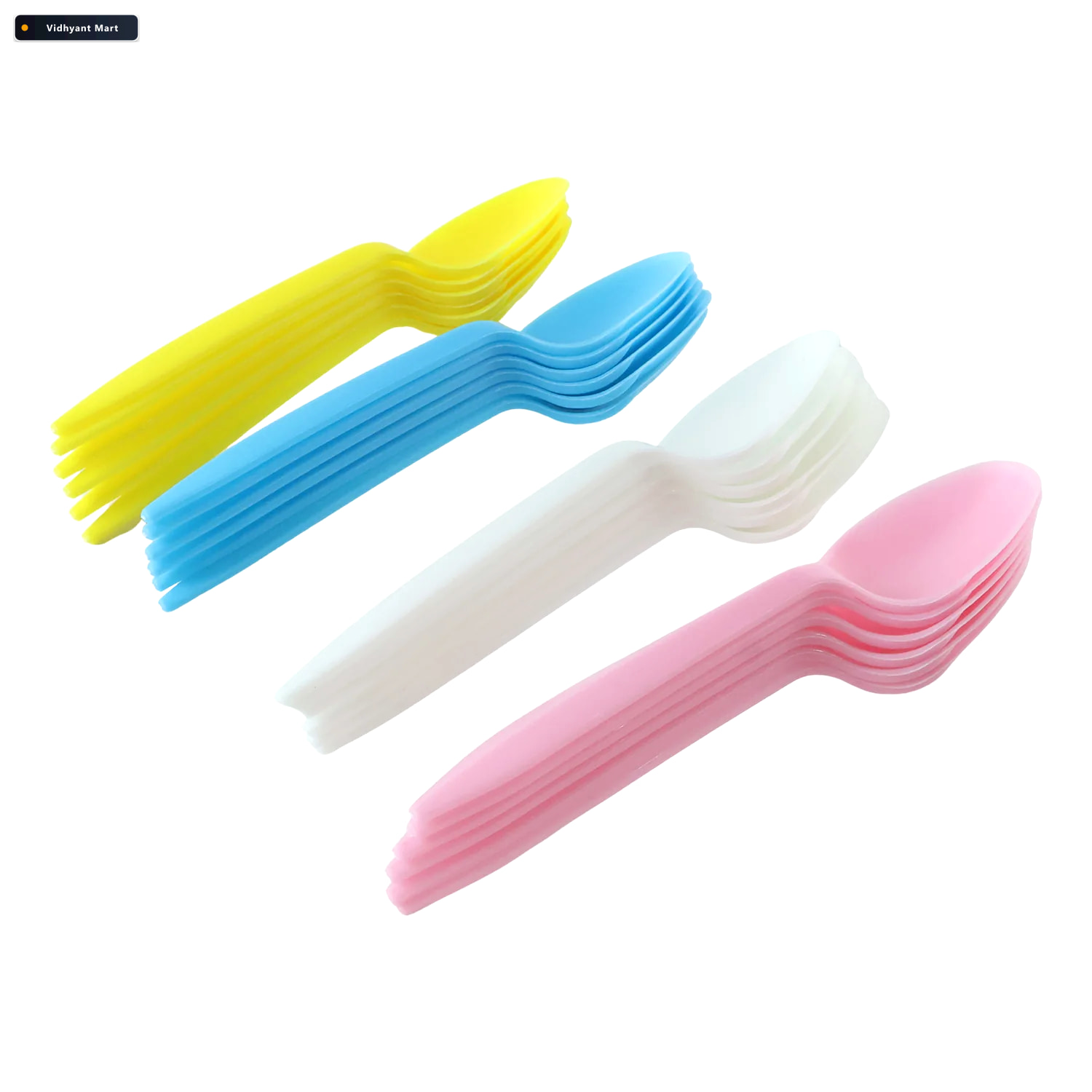 Vidhyant Mart Disposable Multicolor Plastic Spoon Set For Party 4