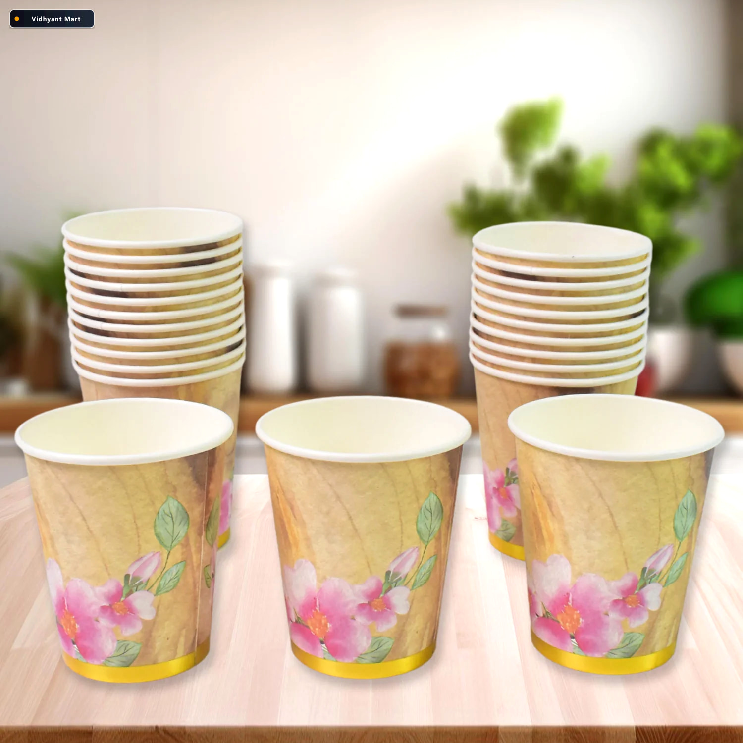 Vidhyant Mart Disposable Paper Cups Mixed Design 24 Pcs Papezo 1