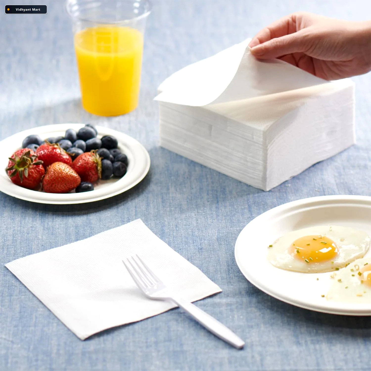 Vidhyant Mart Disposable Tissue Napkins Soft Absorbent 75 Pack 4